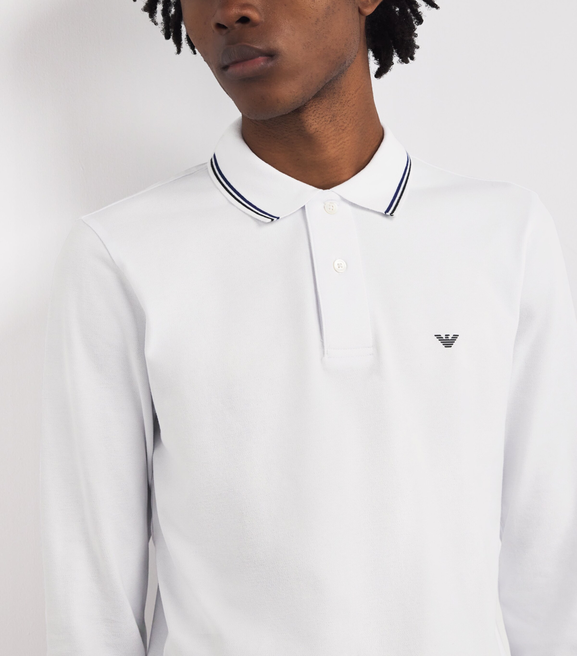 Cotton Long-Sleeve Polo Shirt 100 Image 6