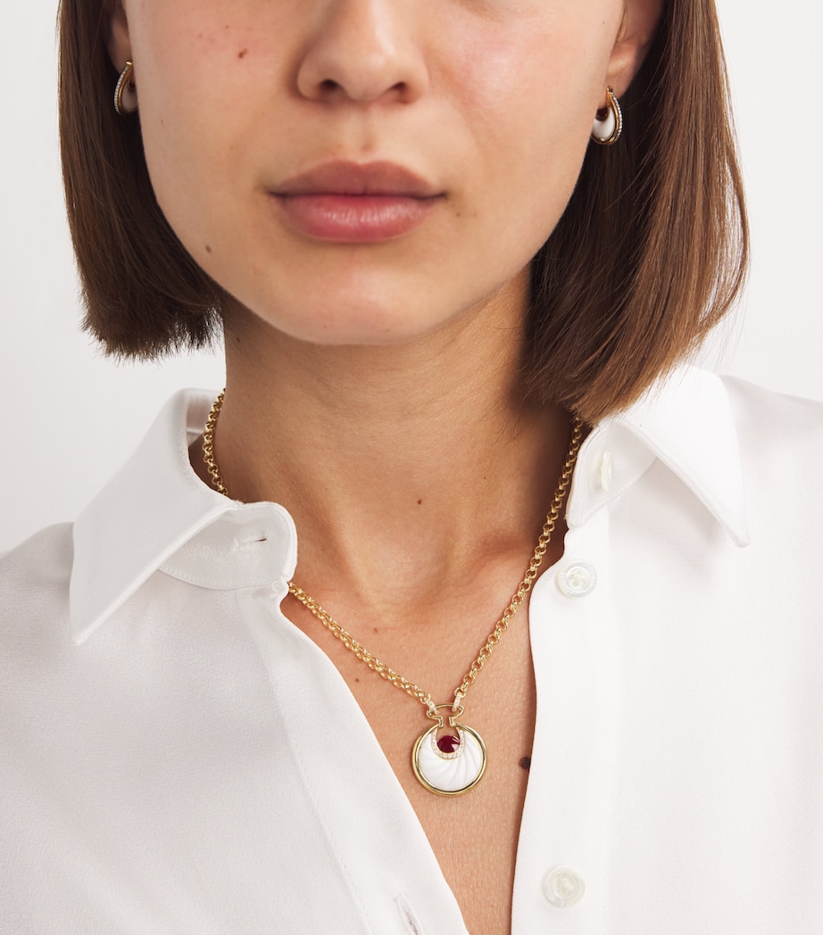 Yellow Gold, Ruby and Diamond Lot N*91 Diana Earrings YELLOW GOLD Image 5