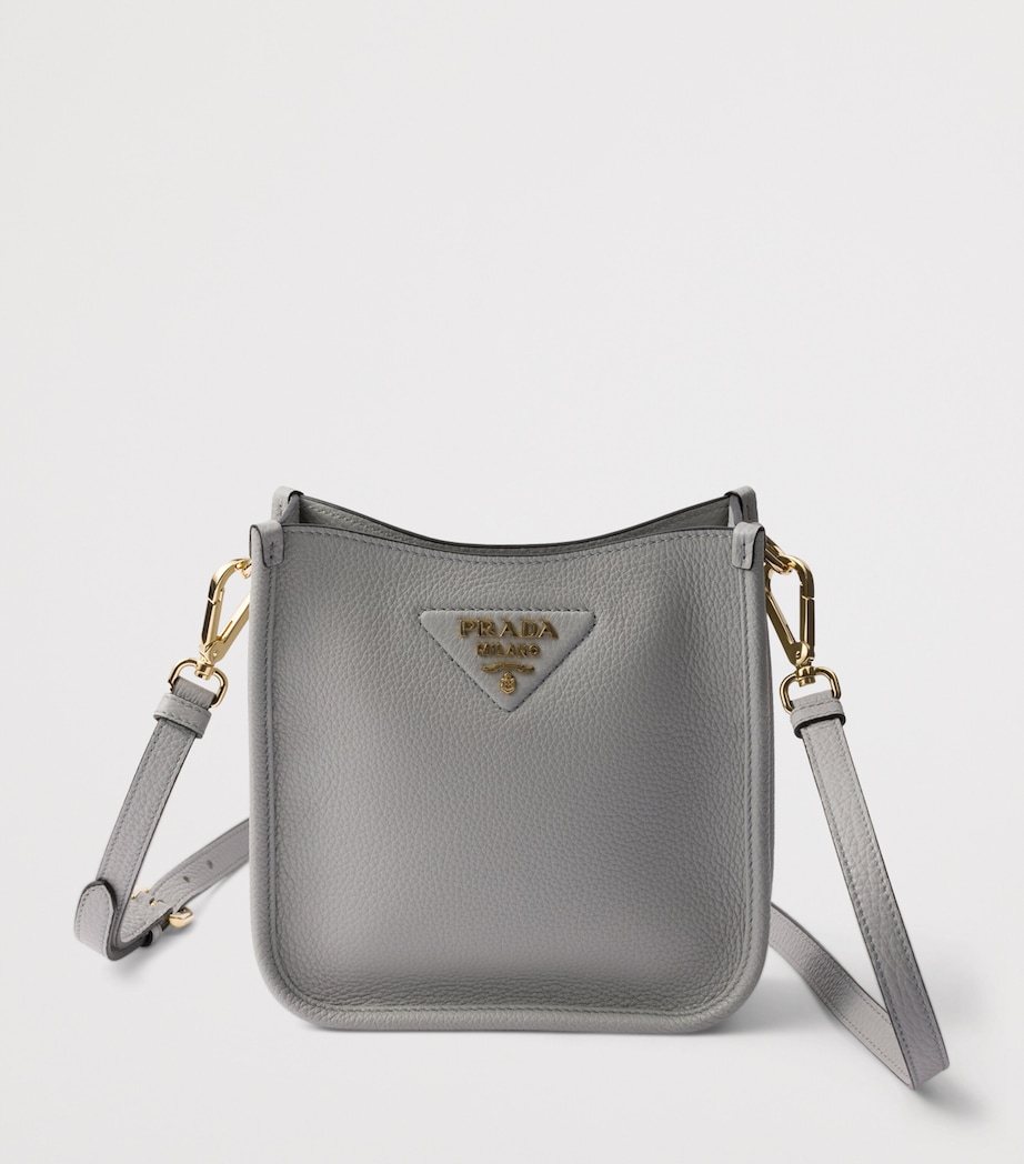 Prada Mini Leather Shoulder Bag Grey Image 4