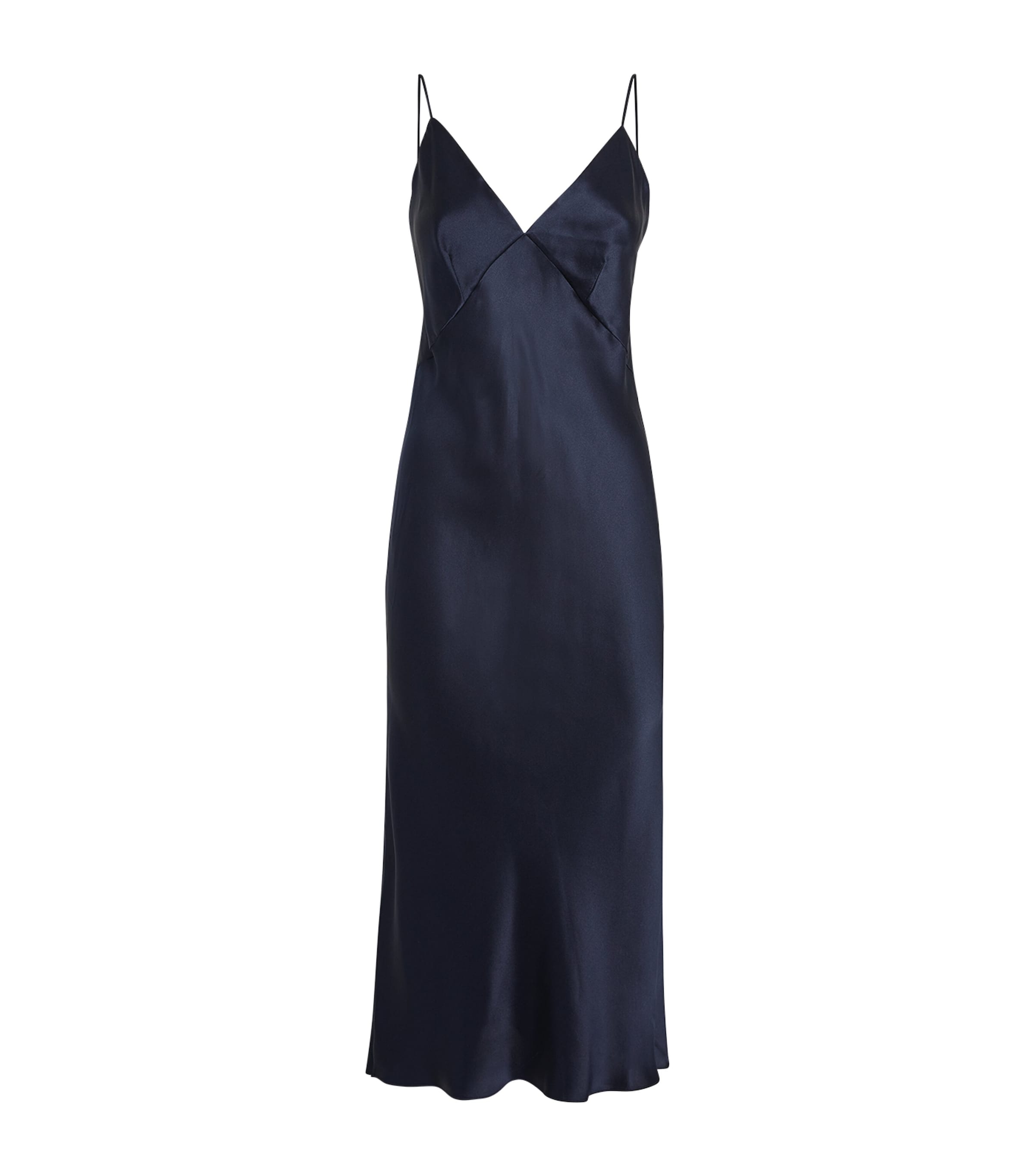 Olivia Von Halle Silk Issa Slip Dress In Navy