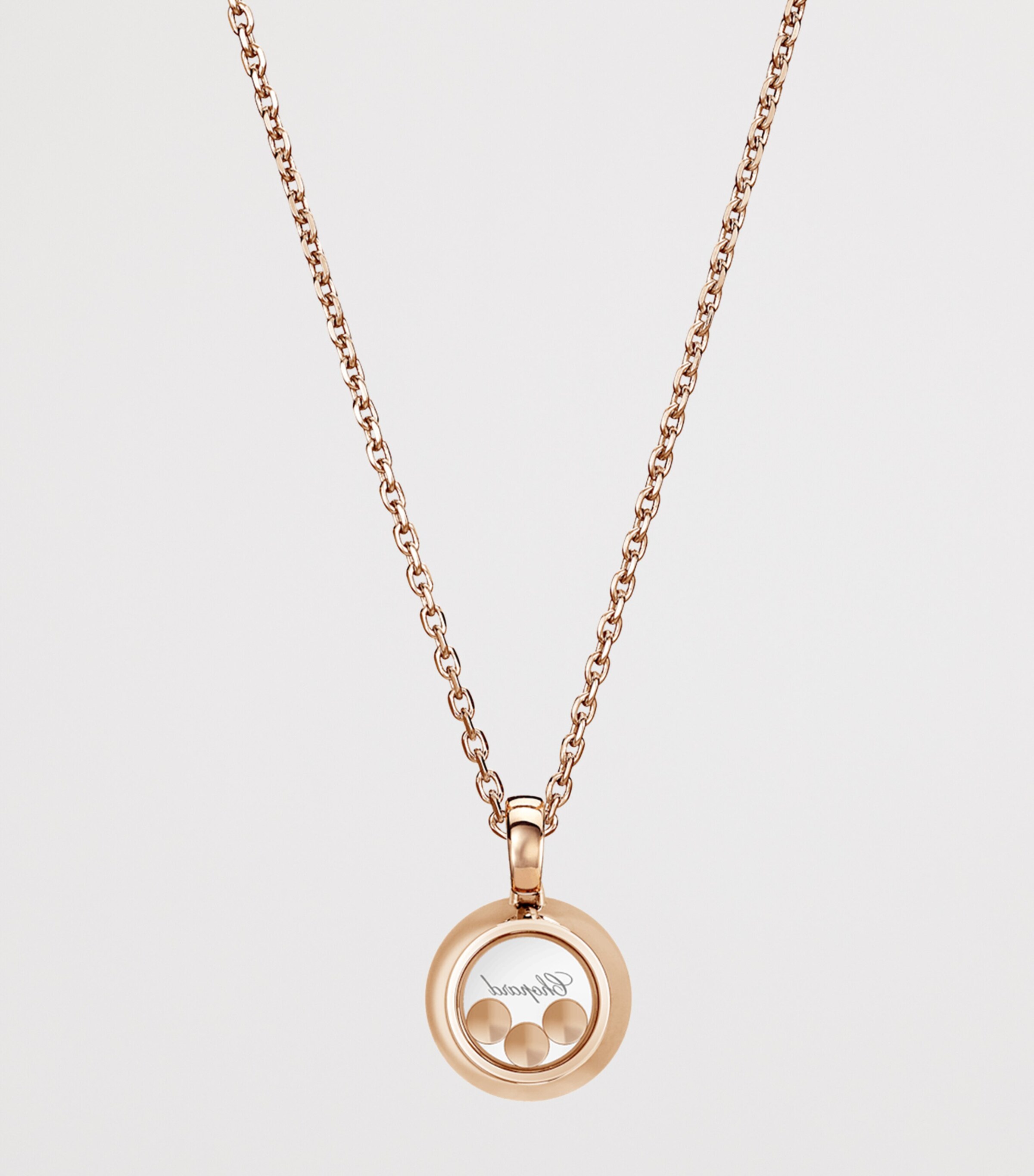 Rose Gold and Diamond Happy Diamonds Icons Pendant Necklace 18K ROSE GOLD Image 4