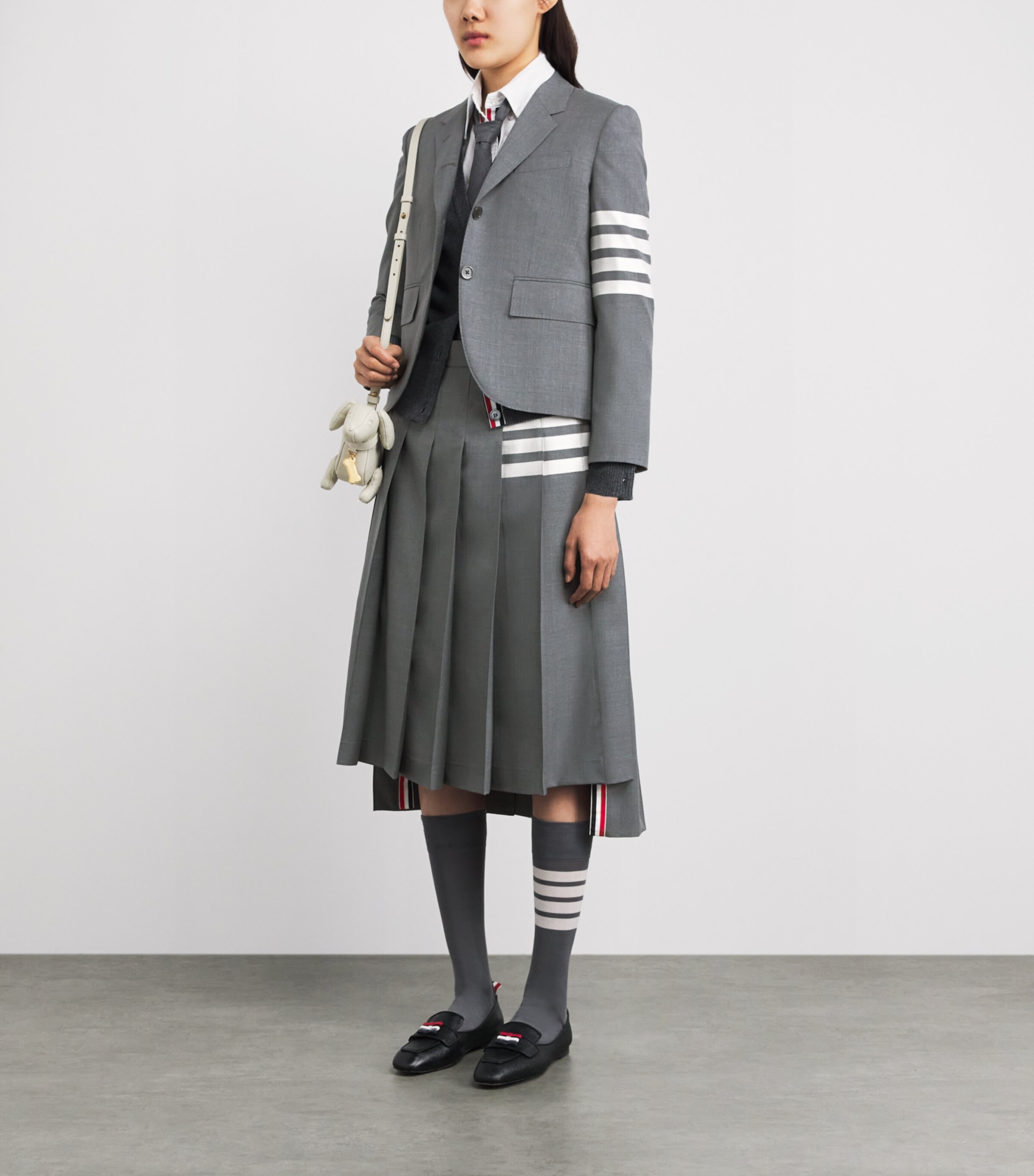 Thom Browne Womens Wool High Armhole Sport Coat Med Grey Image 2
