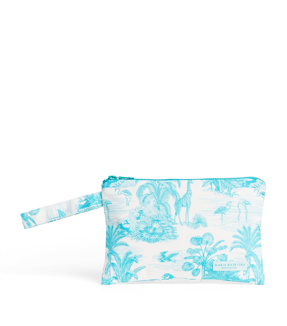 Small Waterproof Jungle Print Pouch JUNGLE TURQUOISE Image 1