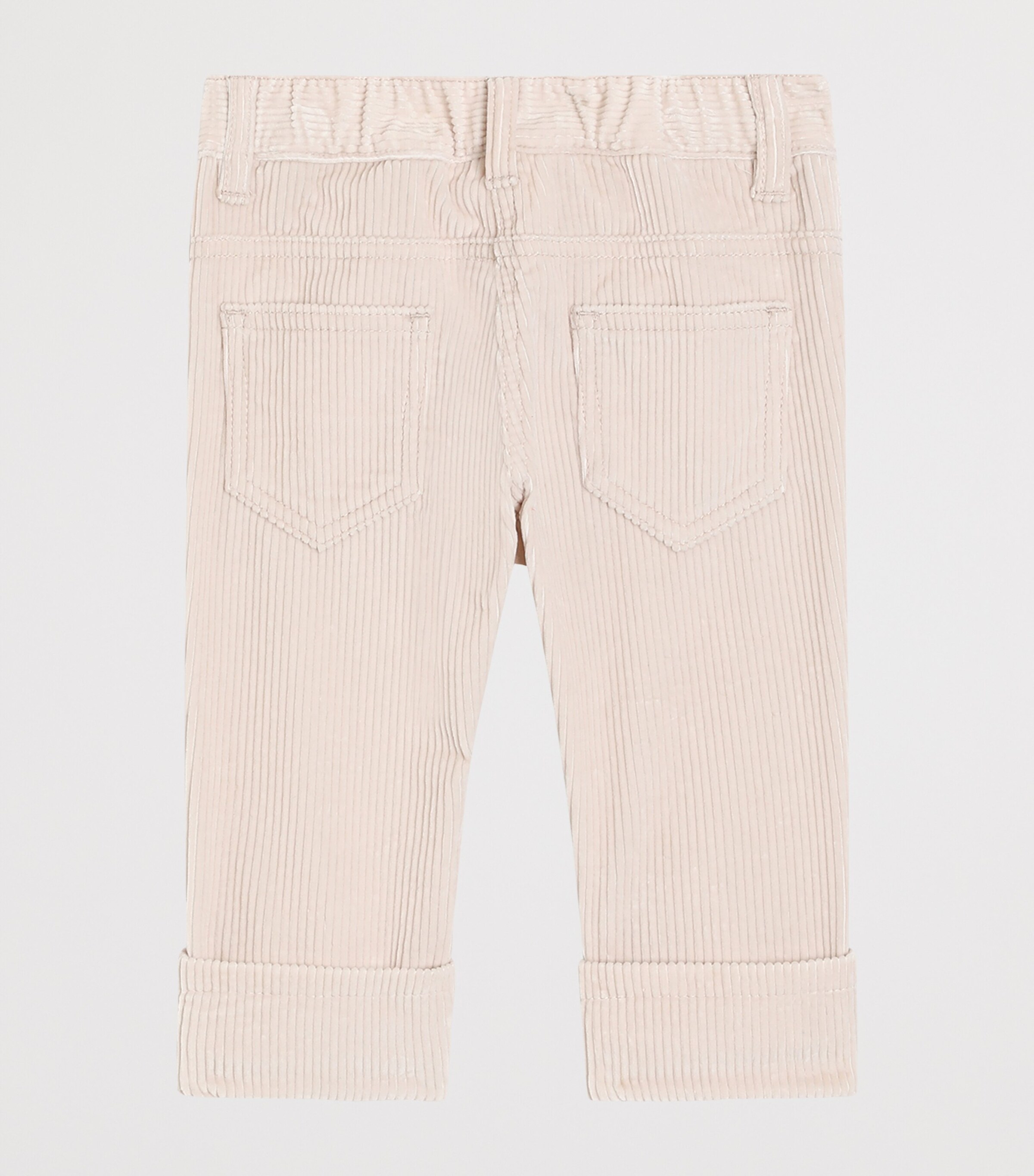 Cotton Corduroy Floral Embroidered Trousers (3-36 Months) M0121-BEIGE Image 2