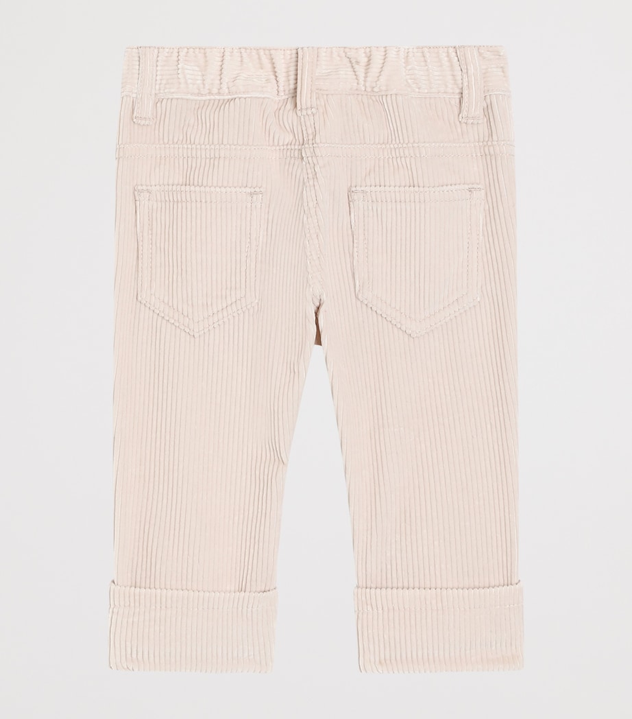 Cotton Corduroy Floral Embroidered Trousers (3-36 Months) M0121-BEIGE Image 2