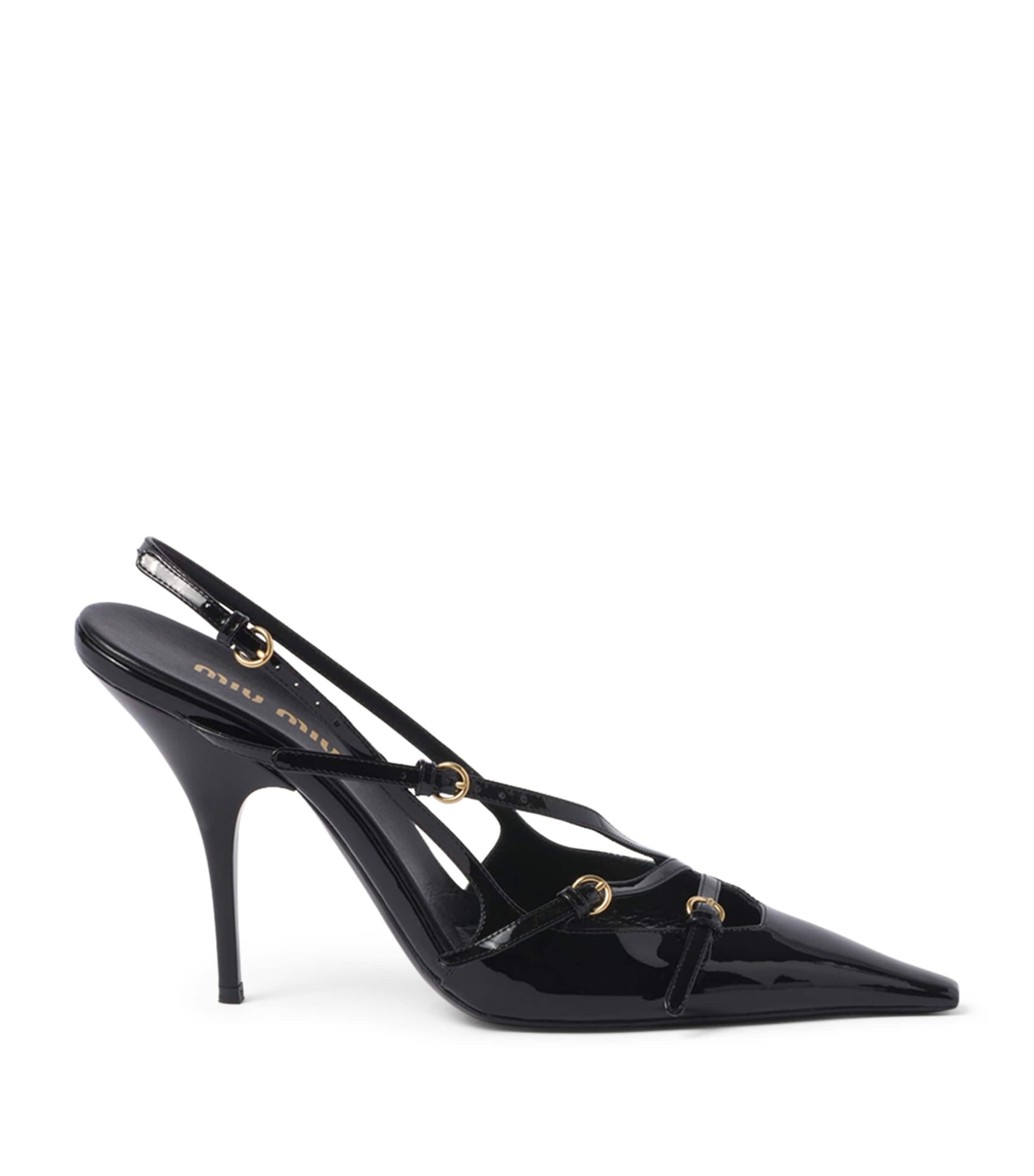 MIU MIU 105MM BUCKLE-EMBELLISHED SLINGBACK PUMPS