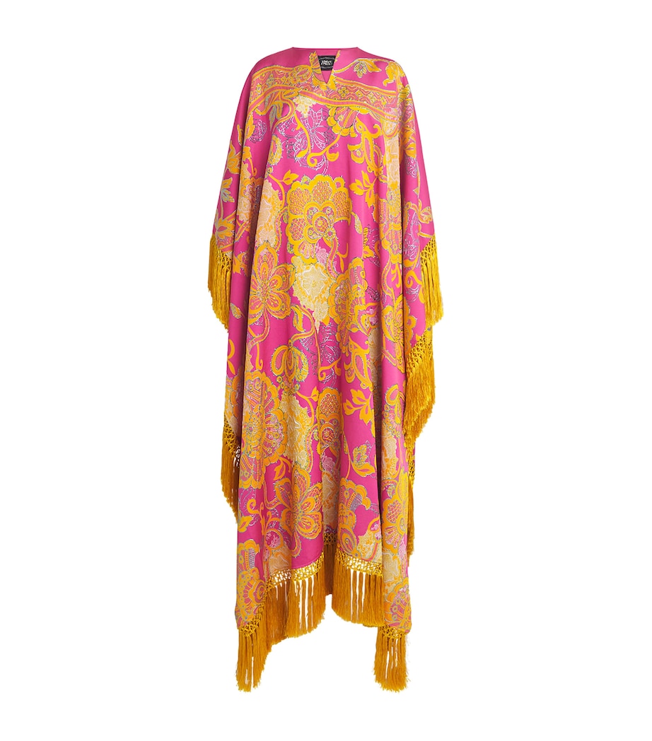 Taller Marmo Womens Fringed Pahlavi Kaftan Maxi Dress Image 1