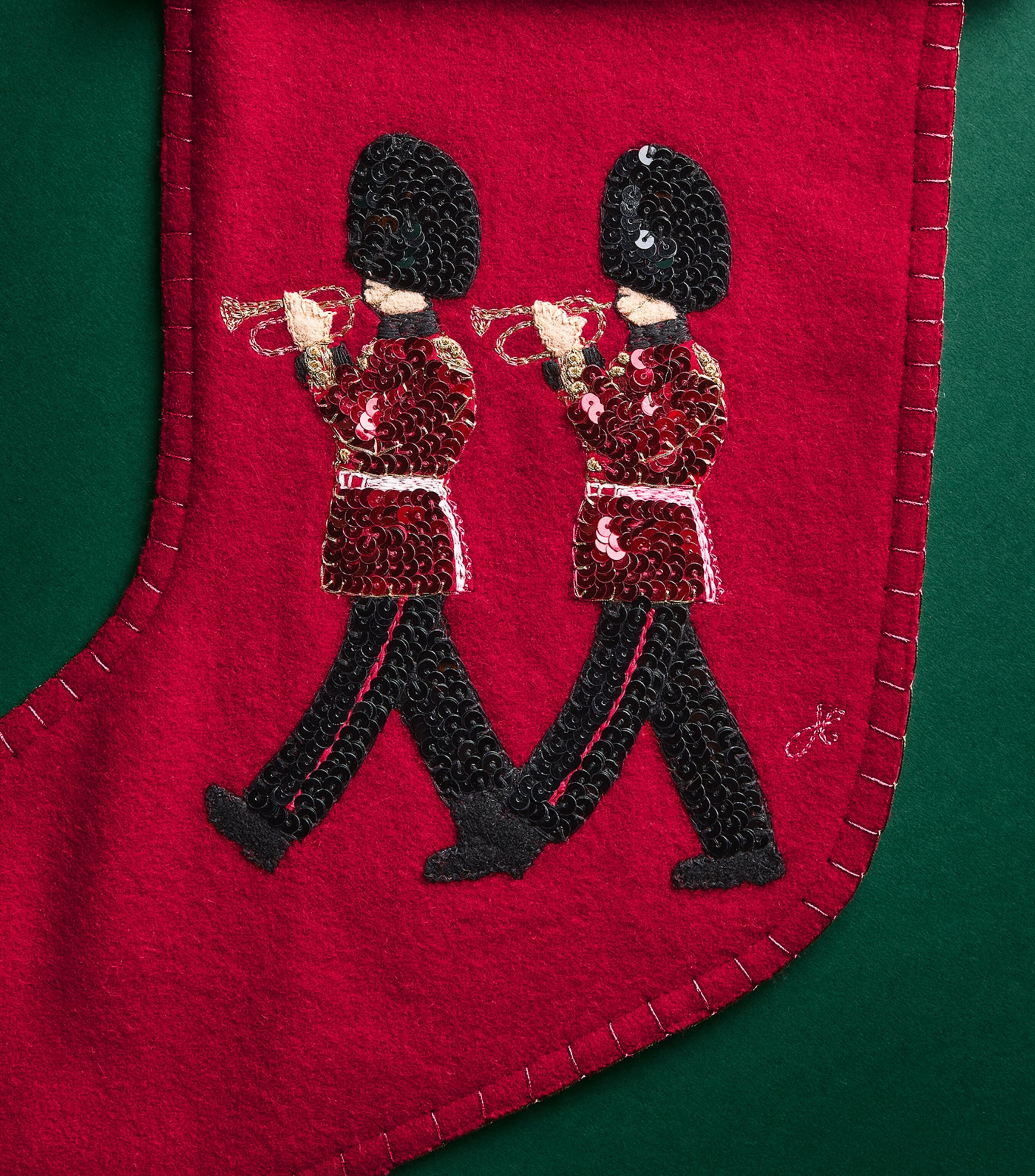 Jan Constantine Trumpeter Guards Christmas Stocking Red / Black Image 3