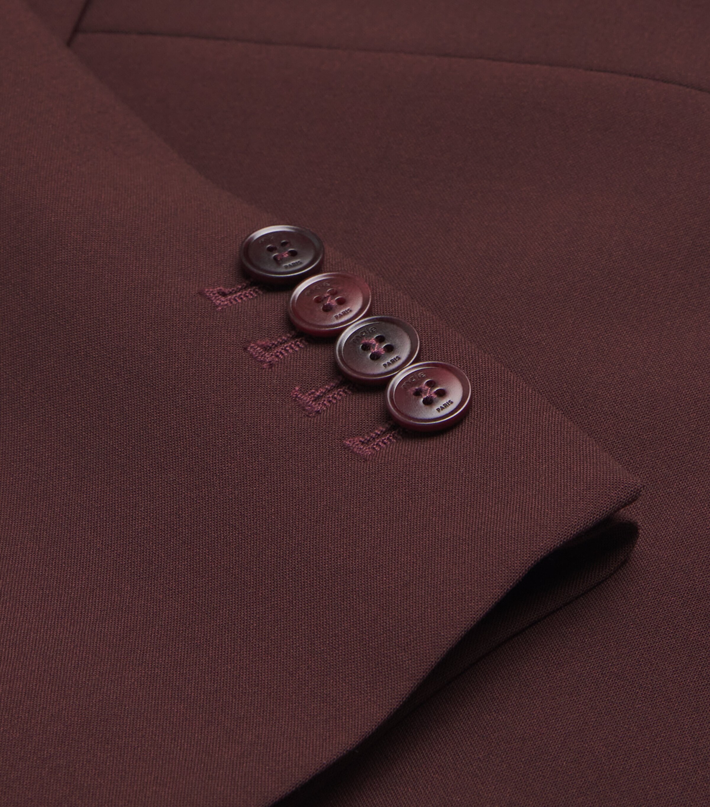 Wool-Blend Belted Blazer BURGUNDY Image 5