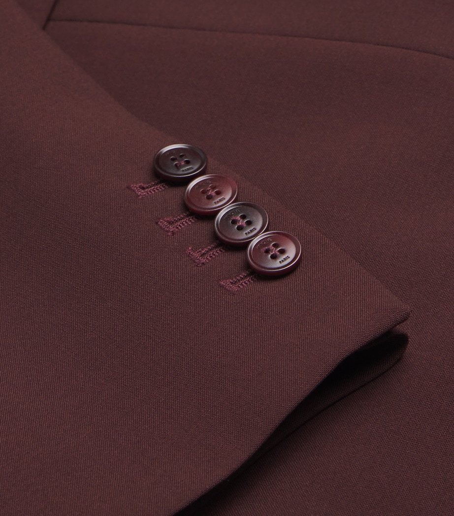 Wool-Blend Belted Blazer BURGUNDY Image 5