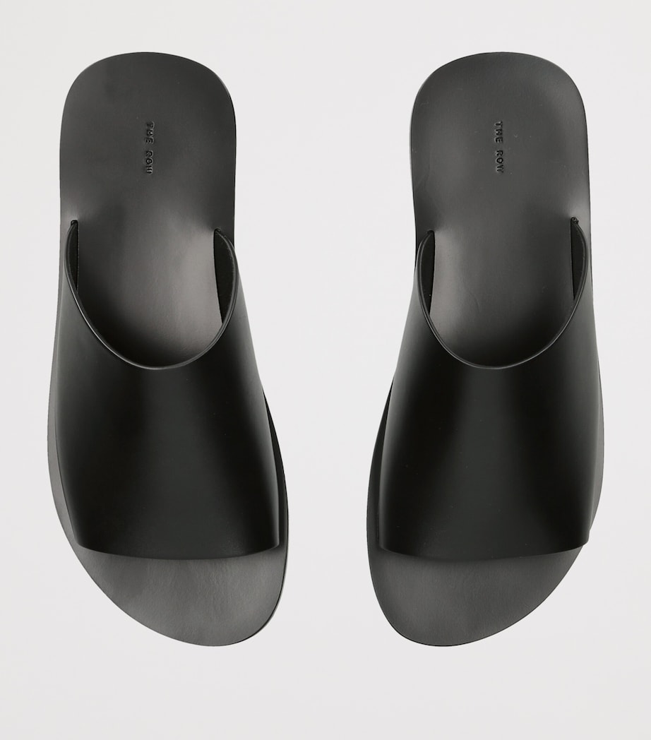The Row Hugh Suede Slides Black Image 4