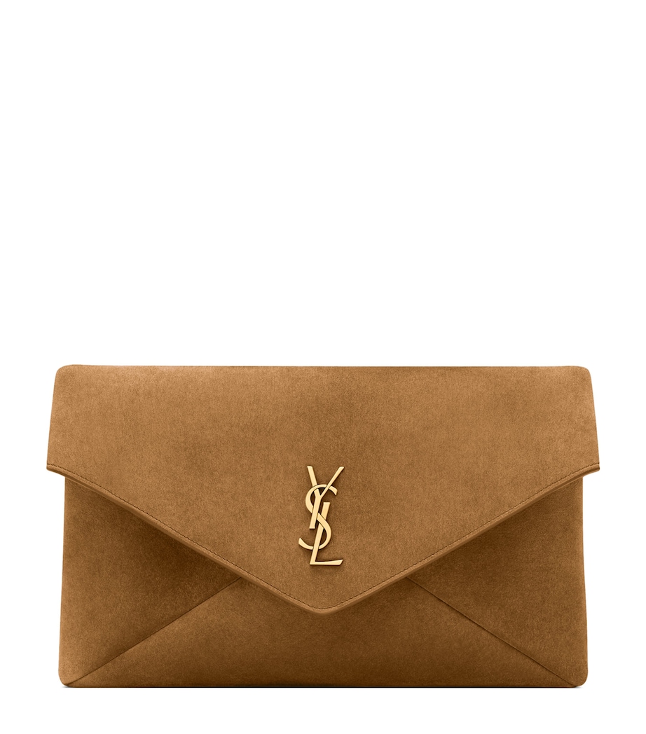 Saint Laurent Large Suede Cassandre Envelope Pouch Image 1