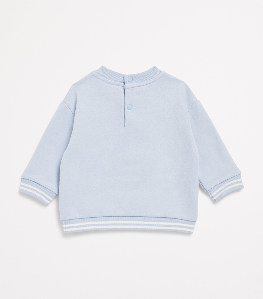 Cotton Shark Embroidery Sweater (3 Months-3 Years) BLEU LAV� Image 2