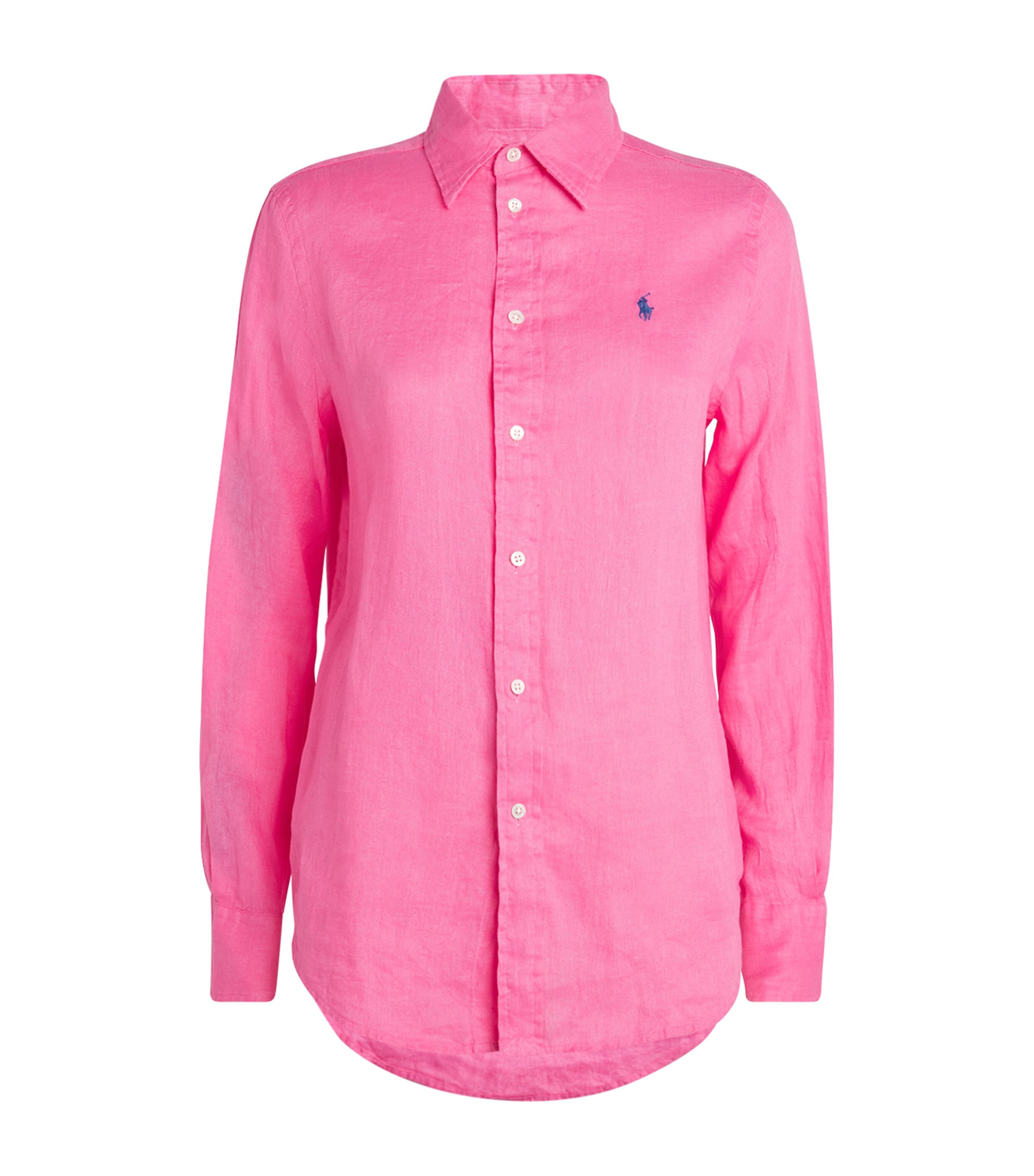 Shop Polo Ralph Lauren Linen Classic Shirt In Pink
