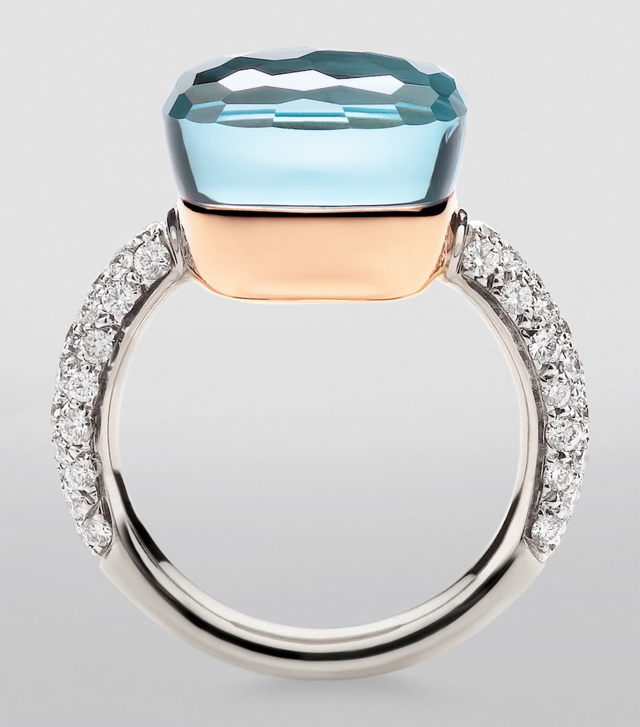 Mixed Gold, Diamond and Topaz Nudo Maxi Ring DB0OY Image 3