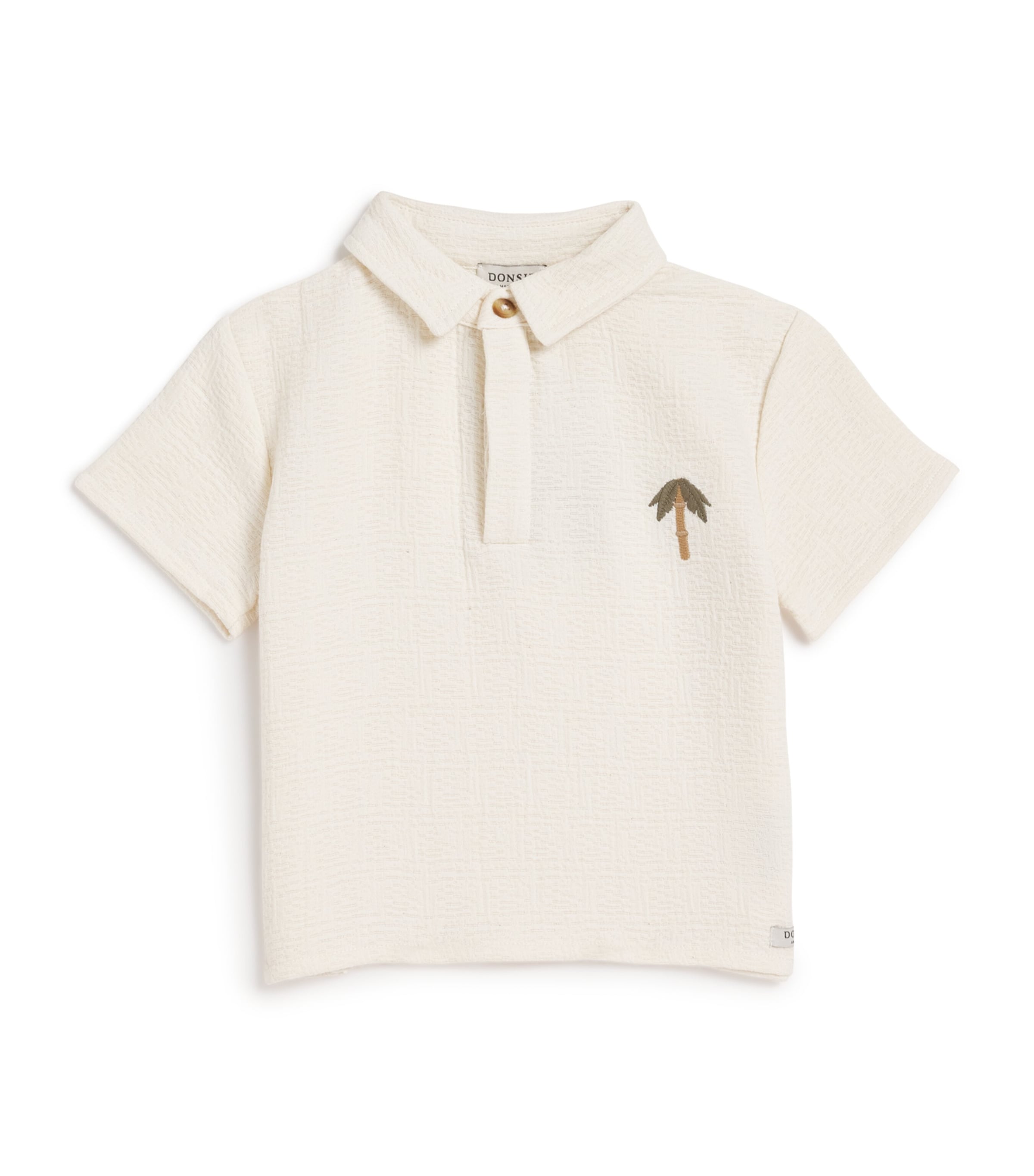Donsje Palm Tree Polo Shirt (0 Months-4 Years) White Image 1