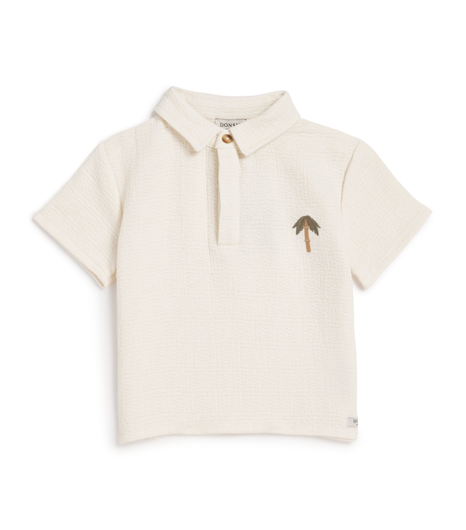 Donsje Palm Tree Polo Shirt (0 Months-4 Years) White Image 1