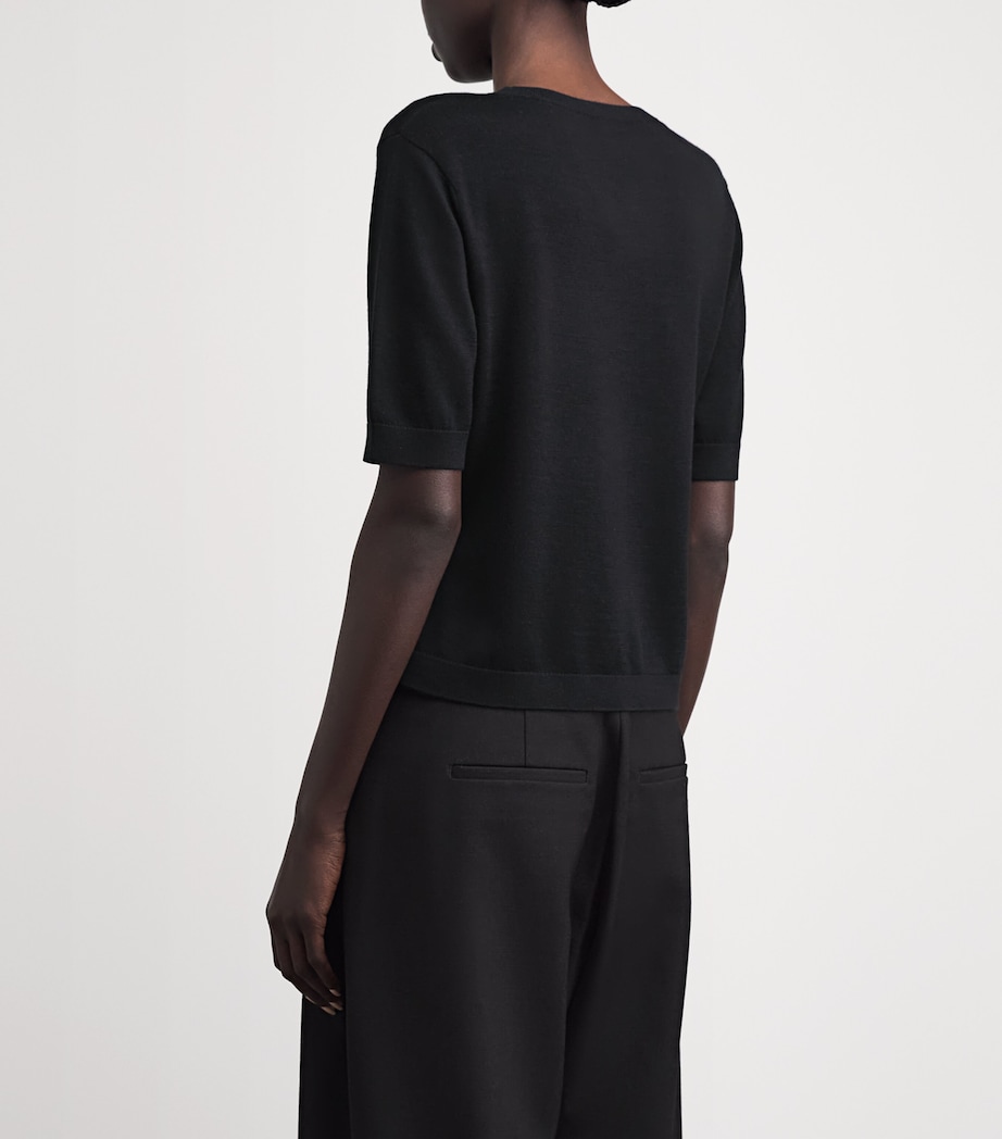 Almada Label Womens Wool-Silk-Cashmere Paloma T-Shirt Black Image 5