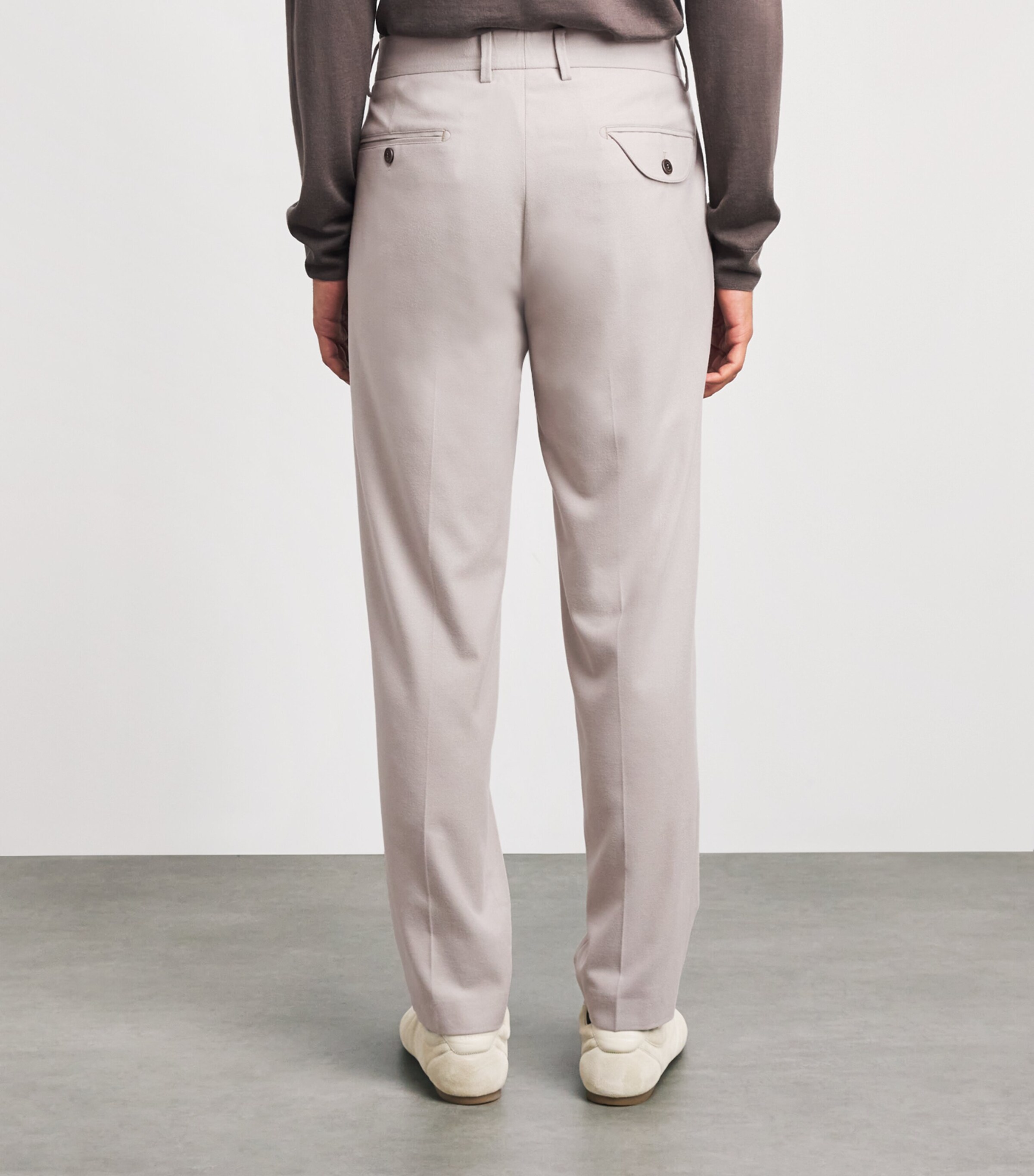 Colombo Mens Kid Cashmere Straight Trousers Brown Image 5