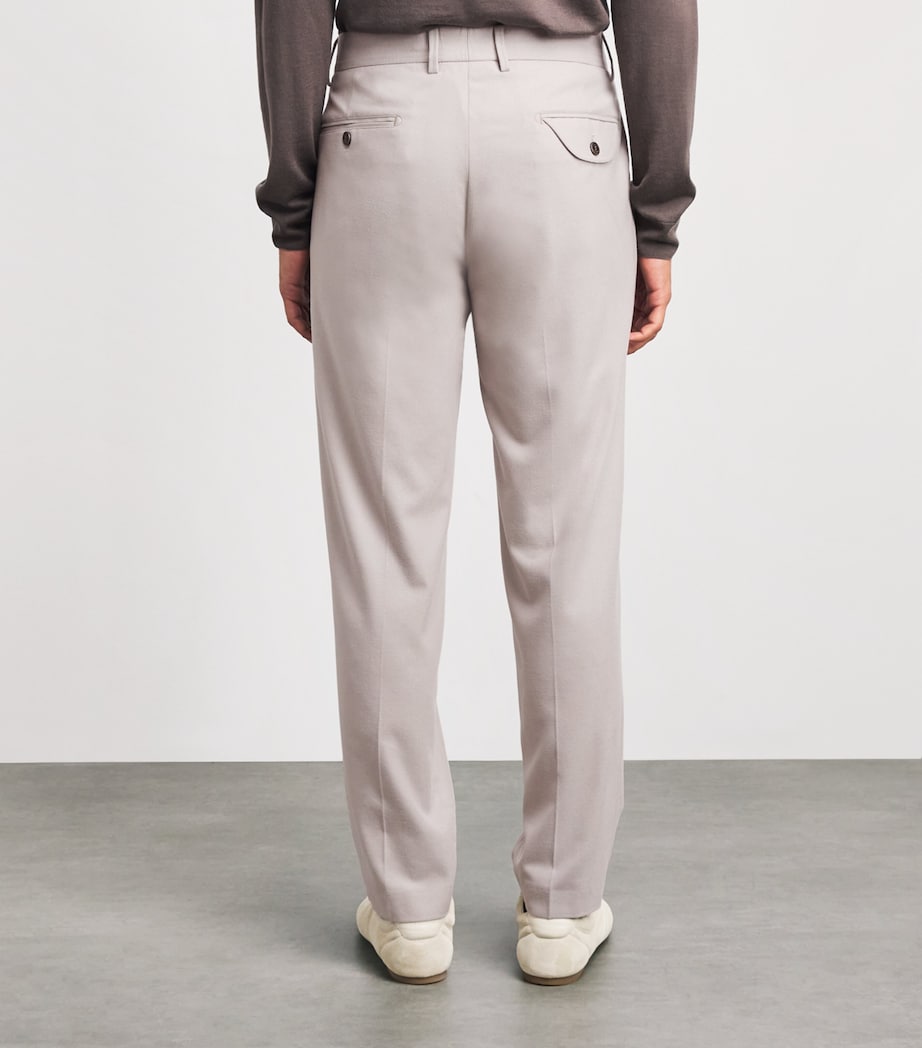 Colombo Mens Kid Cashmere Straight Trousers Brown Image 5