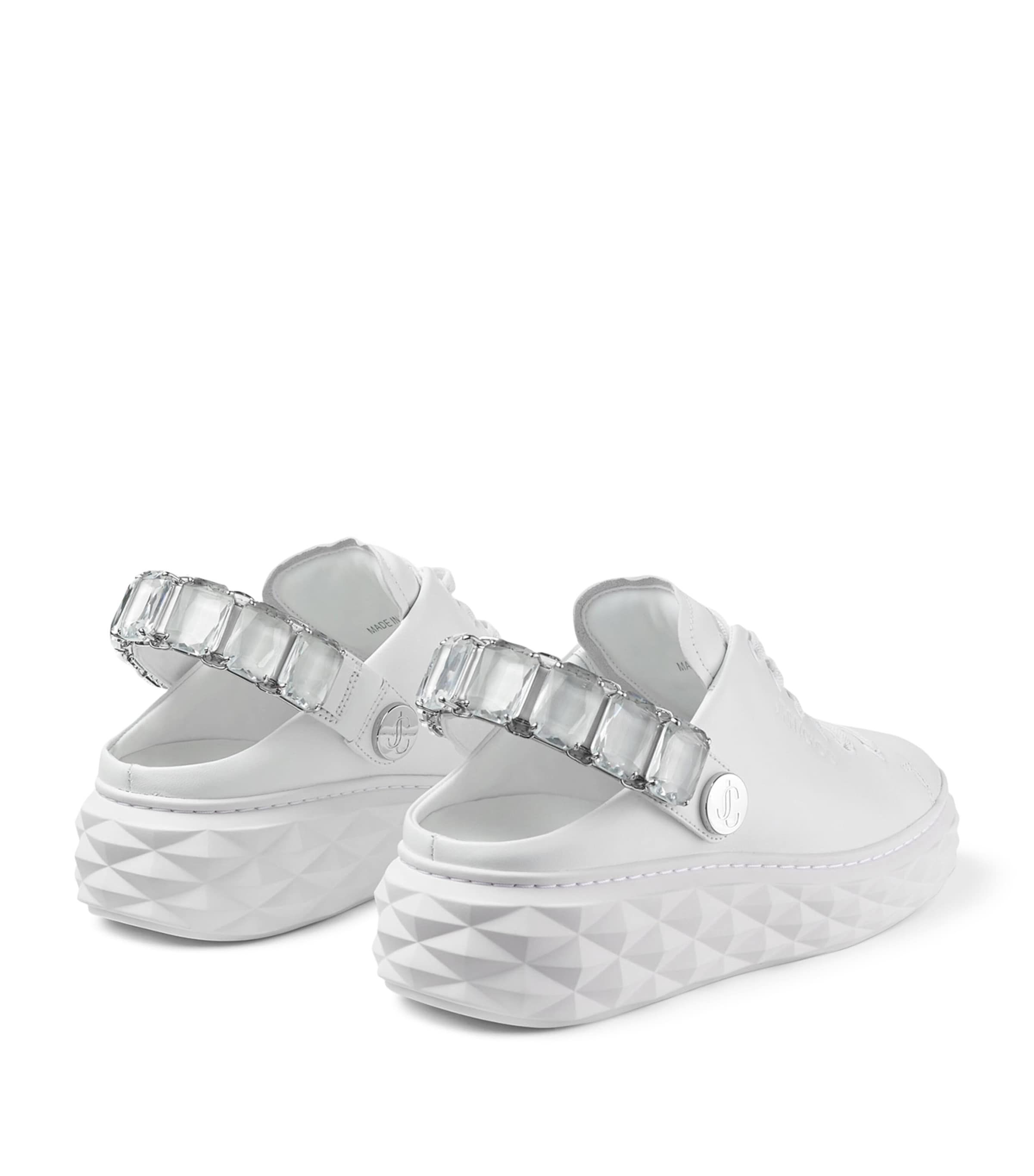 Leather Diamond Sling Sneakers V WHITE/CRYSTAL Image 2
