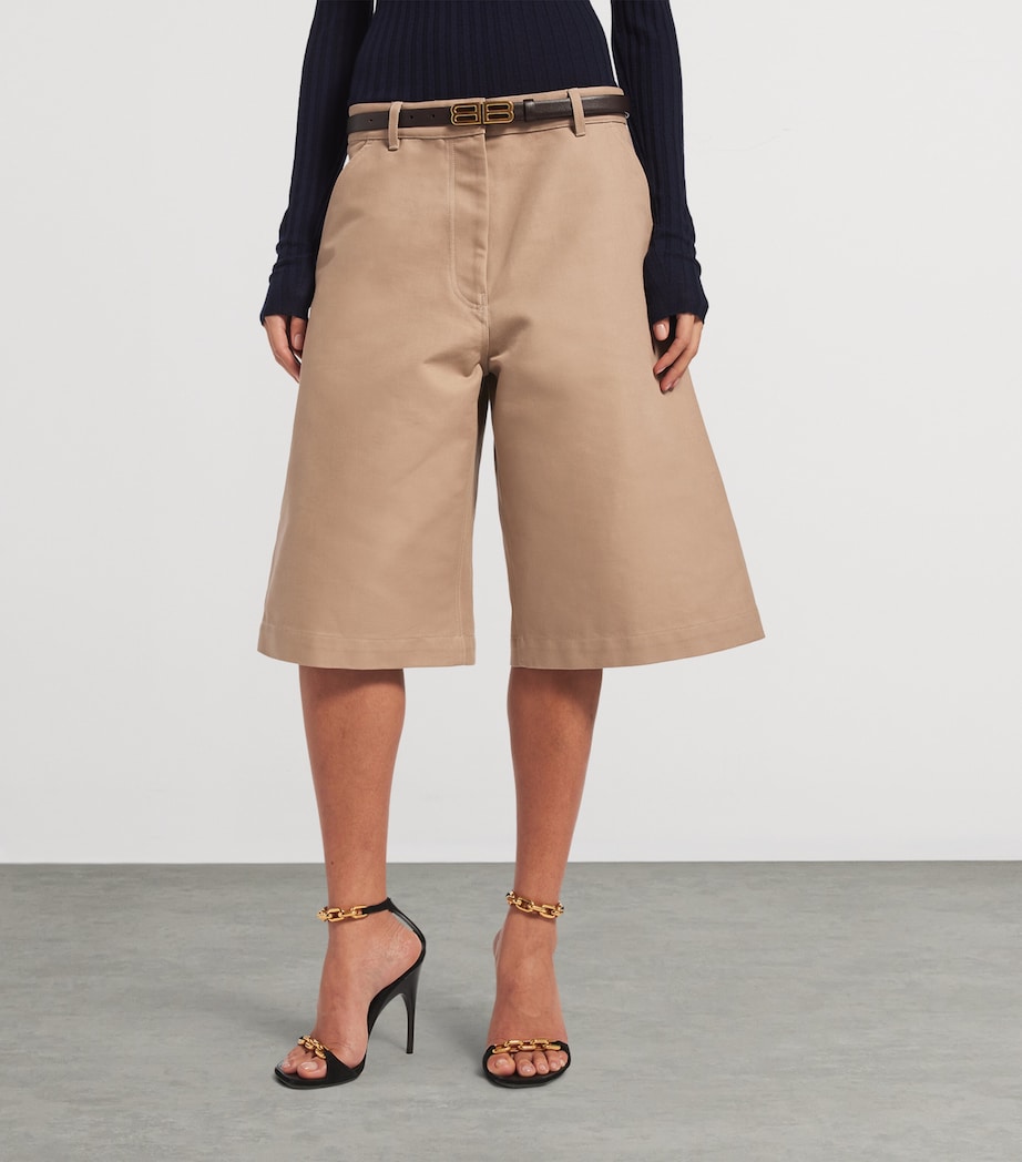 Balenciaga Womens Cotton Tailored Shorts Image 5