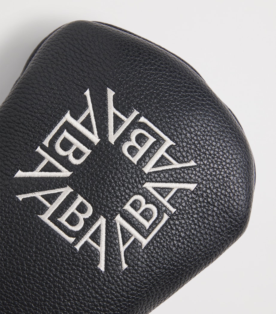 Alba Mens Leather Vintage Driver Headcover Black Image 4