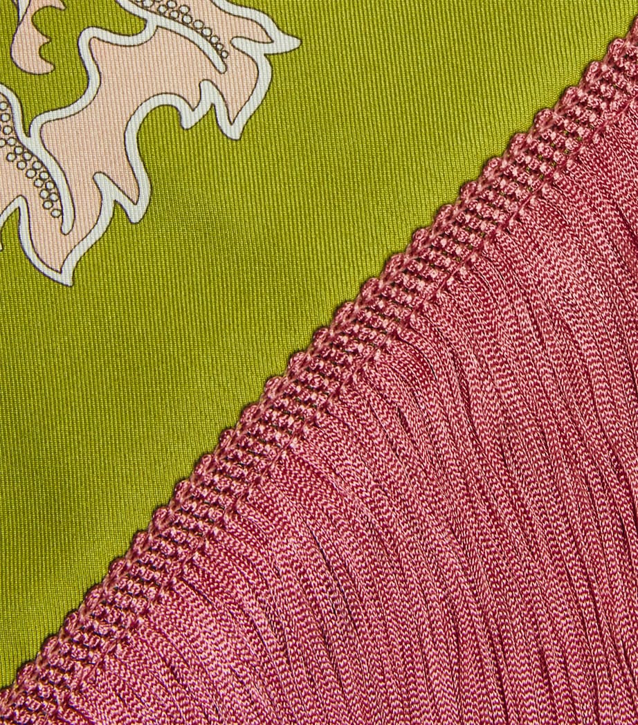 La Doublej Silk Printed Fringed Scarf Swathe Placée Image 4