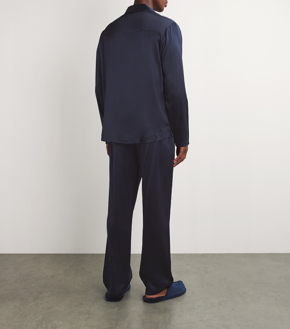Silk Pyjama Set NAVY Image 3