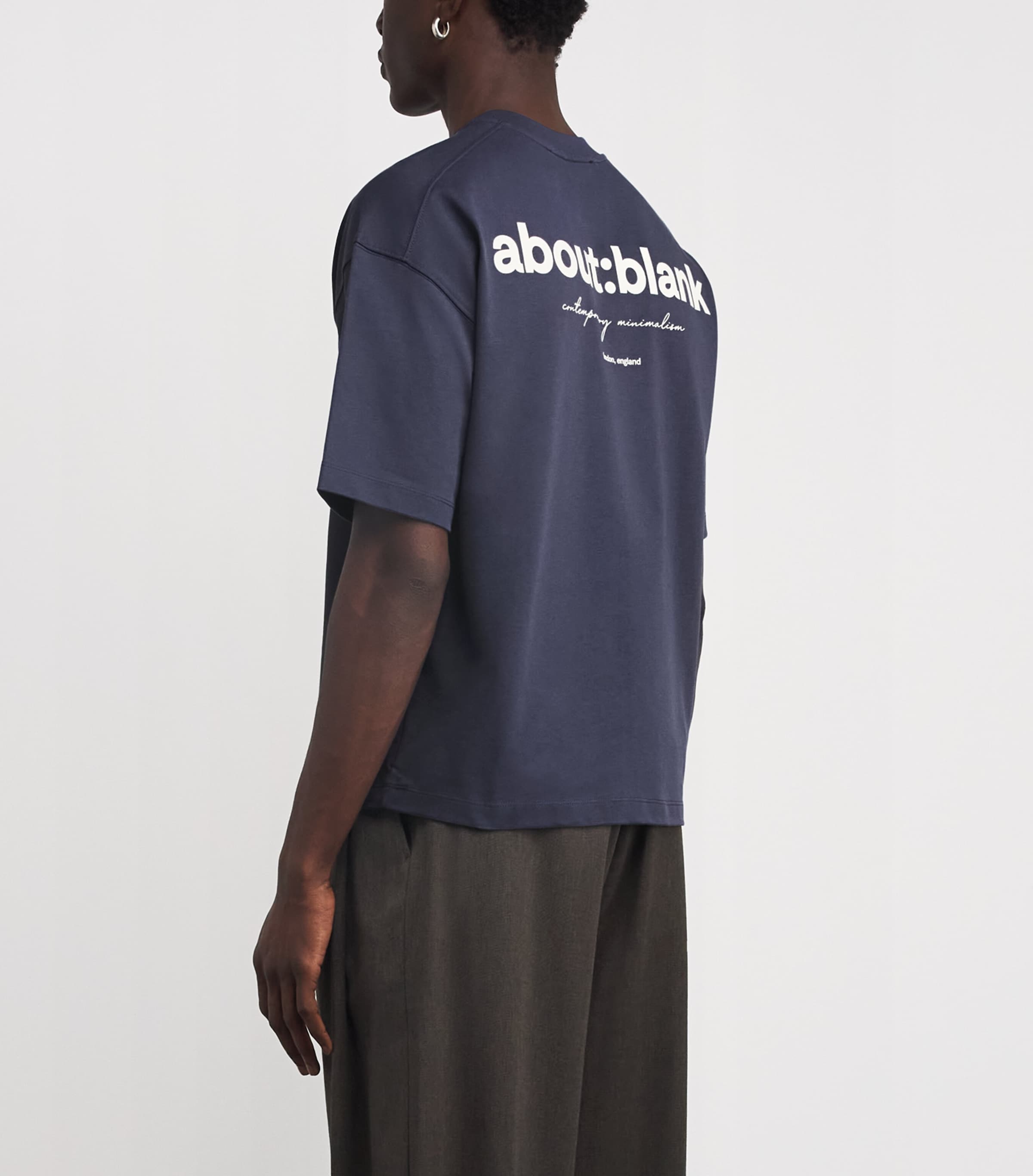 Cotton Back Logo T-Shirt SMOKE BLUE/ECRU Image 4
