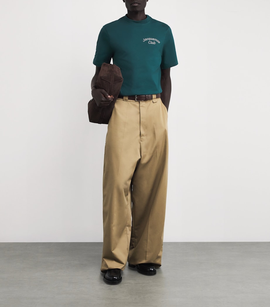 Cotton Embroidered Club T-Shirt 5EV-JACQ CLB DRK GRE Image 2