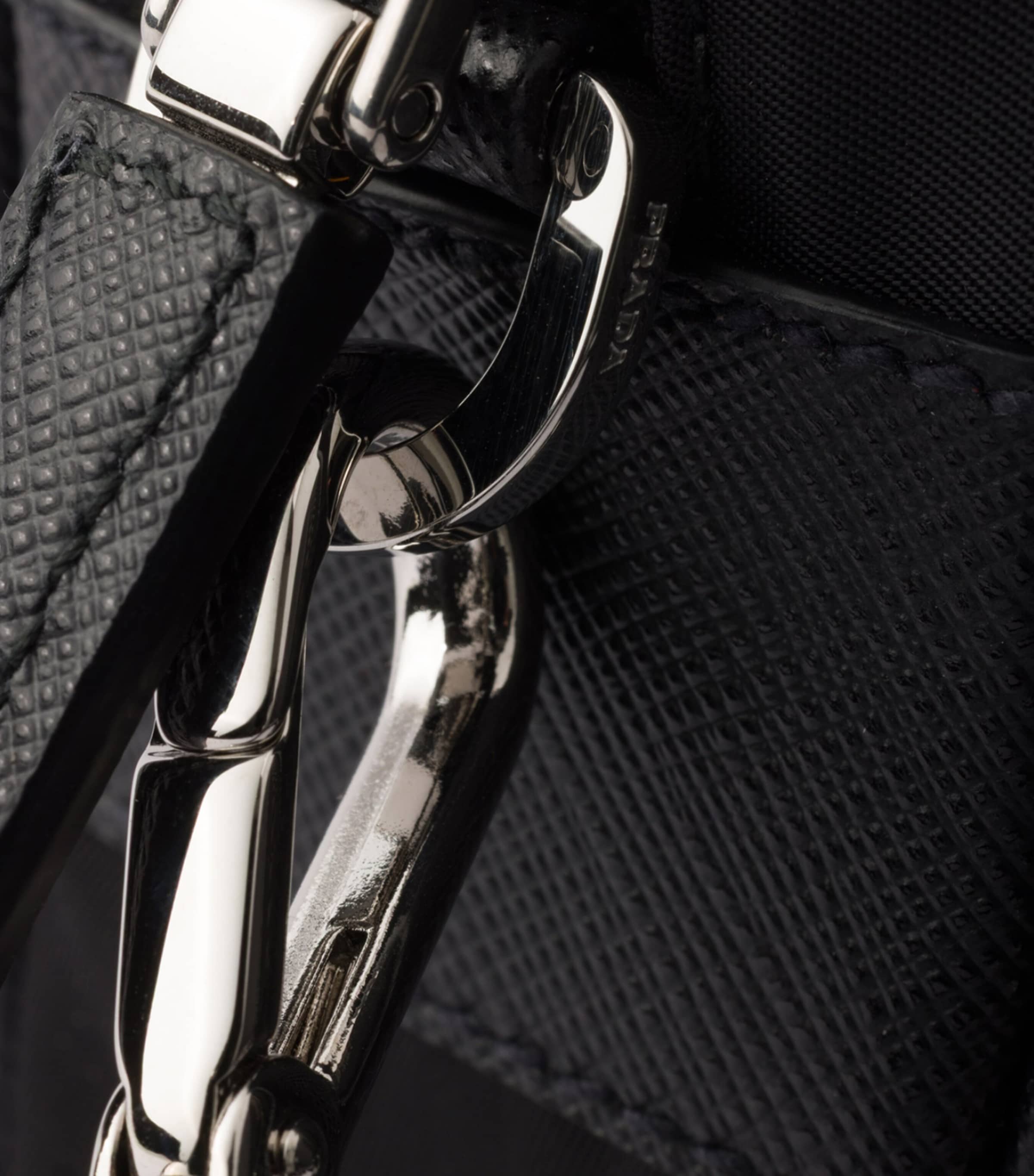 Prada Re-Nylon and Saffiano Leather Messenger Bag Black Image 6