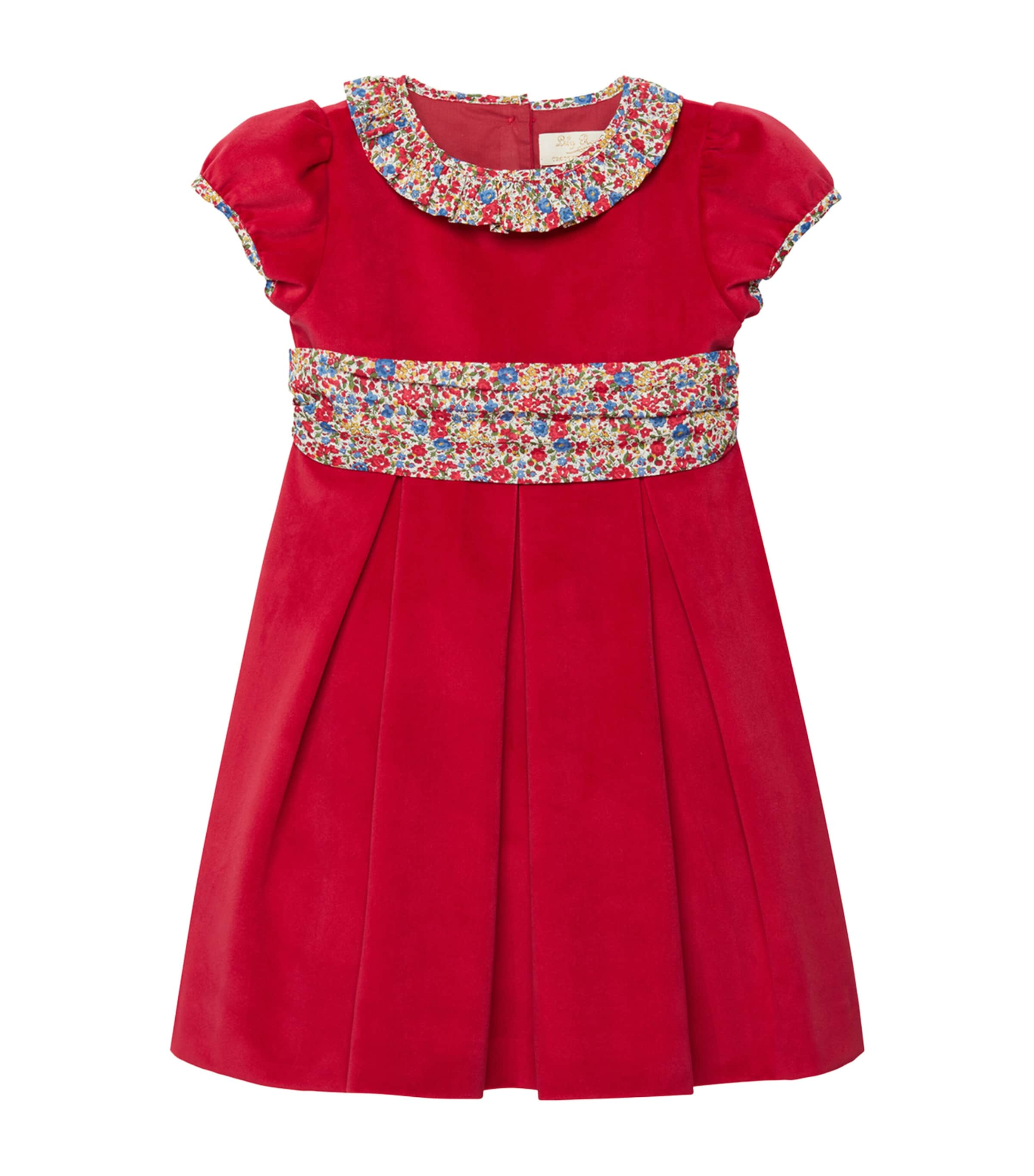 Shop Trotters Velvet Emma Party Dress In Red