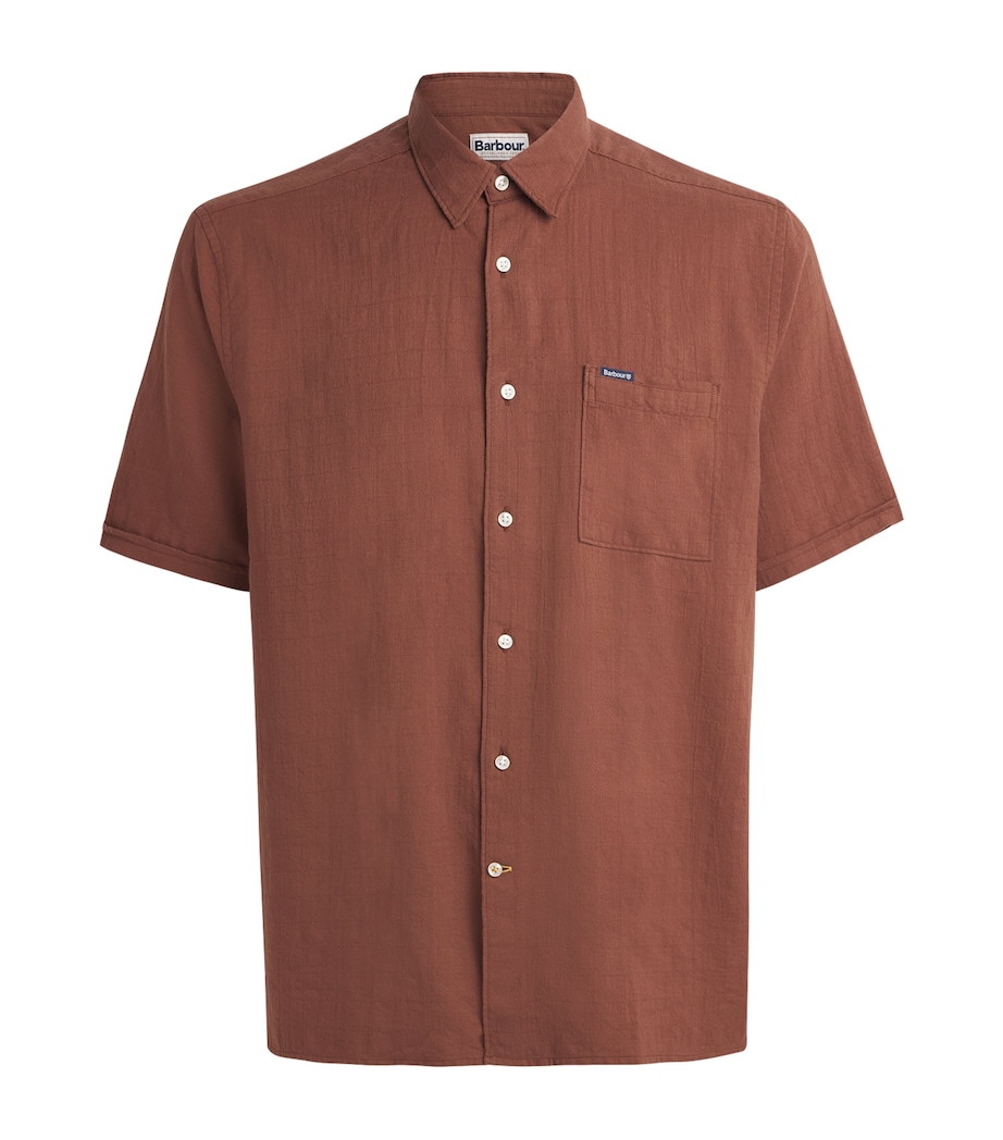 Barbour Mens Cotton Ripstop Kingswood Shirt Burnt Pepper Image 1