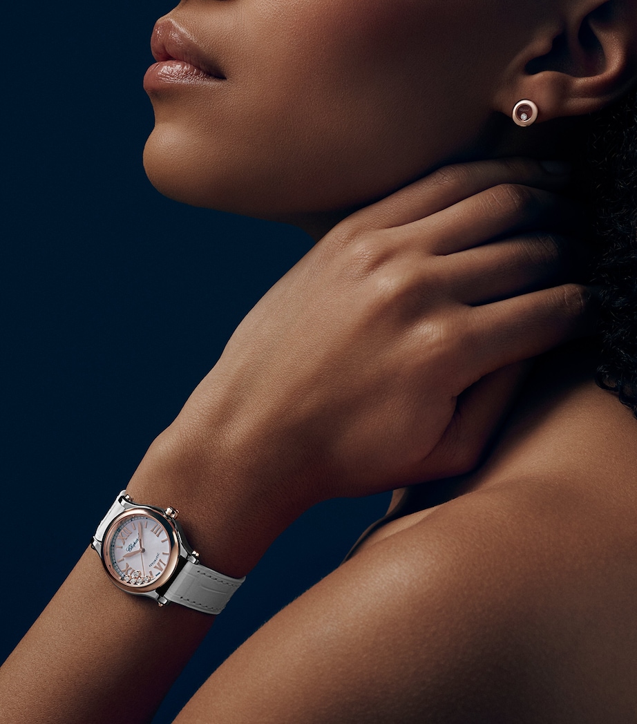 Rose Gold, Stainless Steel and Diamond Happy Sport Watch 30mm ROSE GOLD/STAINLESS Image 4