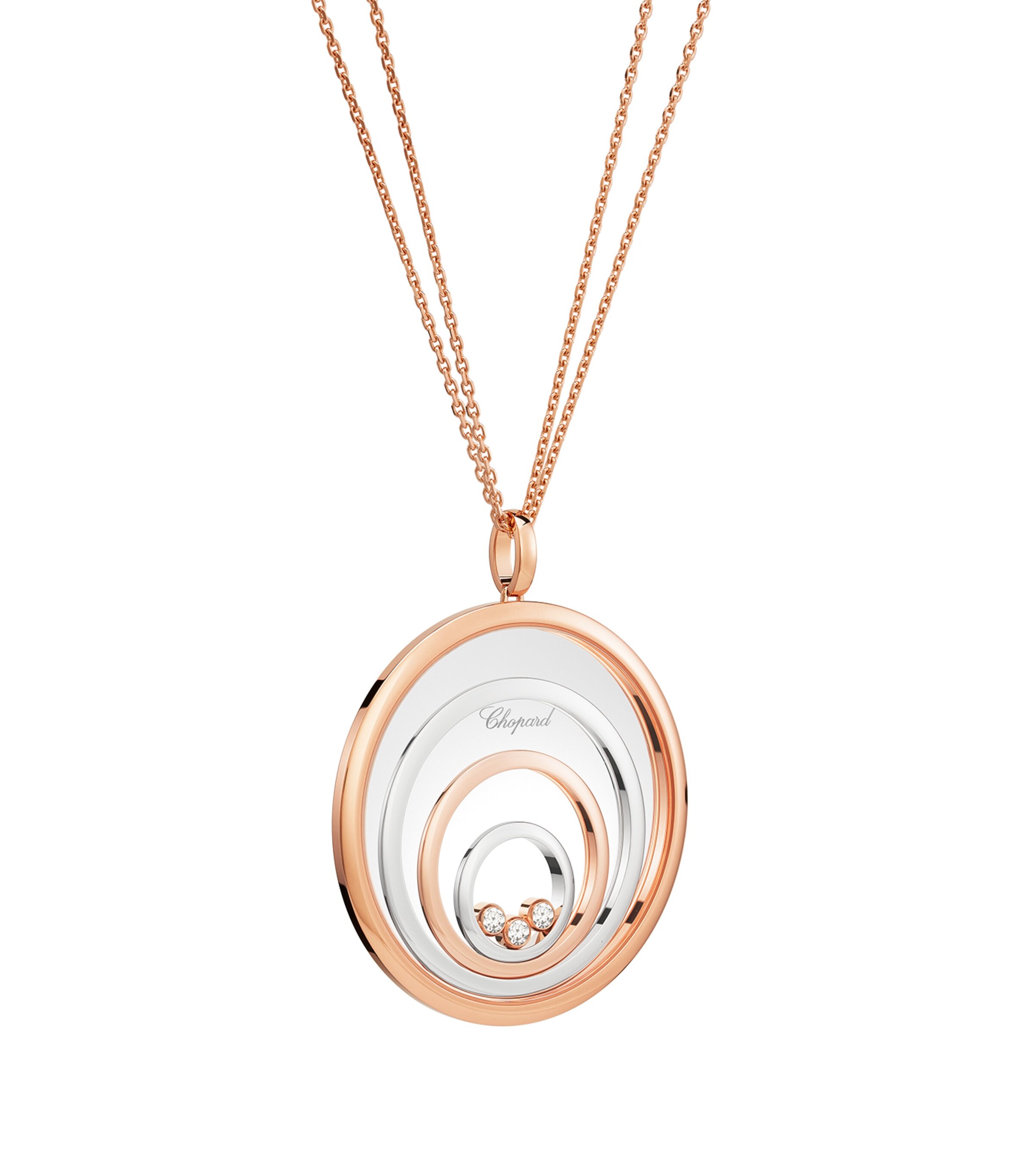 Mixed Gold and Diamond Happy Spirit Pendant WHITE GOLD/ROSE GOLD Image 3