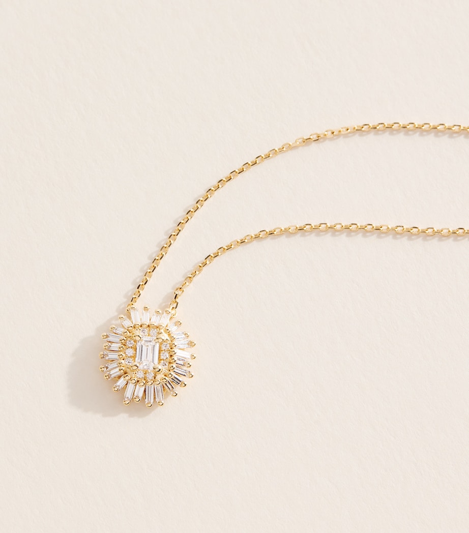 Suzanne Kalan Yellow Gold and Diamond One of a Kind Flower Necklace Yg/wd Image 4
