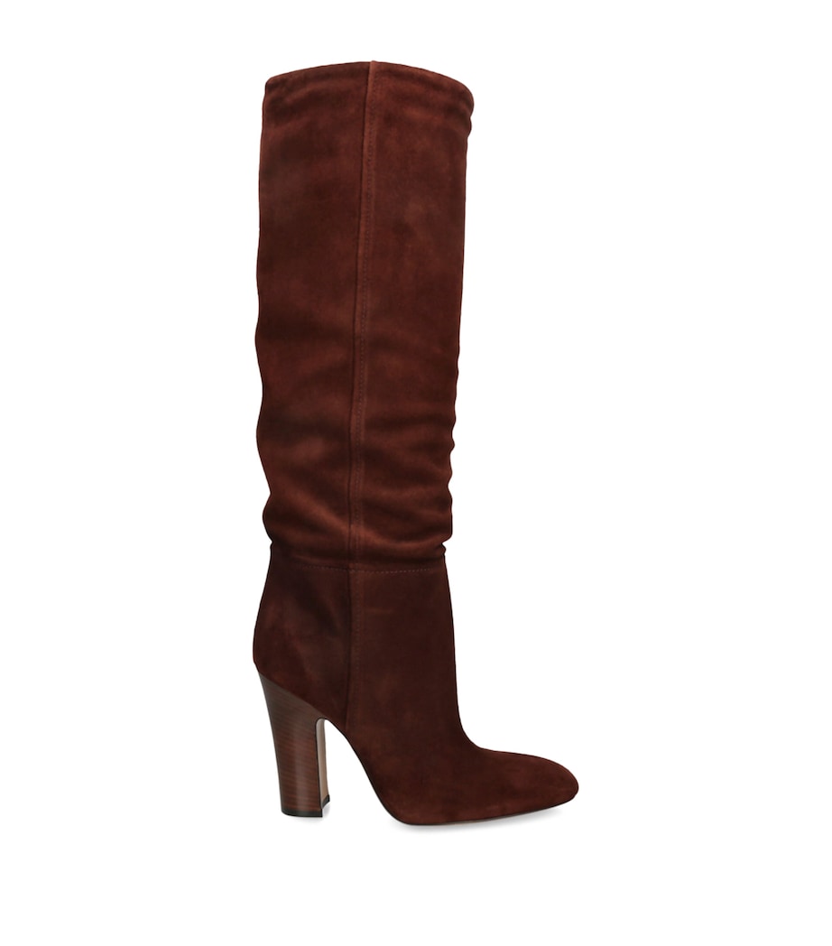 Suede Lavinia Knee-High Boots 100 BROWN Image 1
