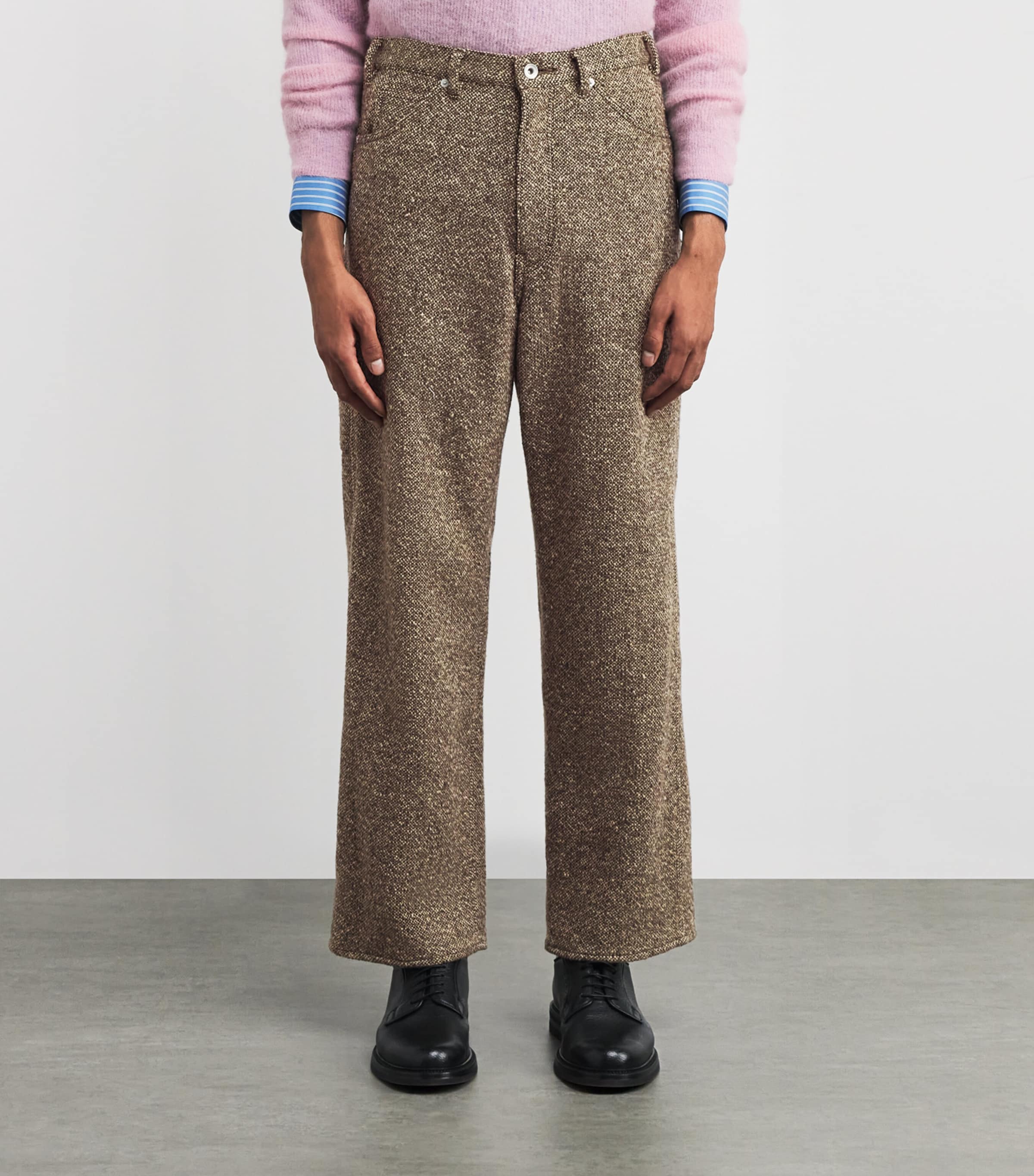 Auralee Brown Wool Tweed Painter Trousers | Harrods US