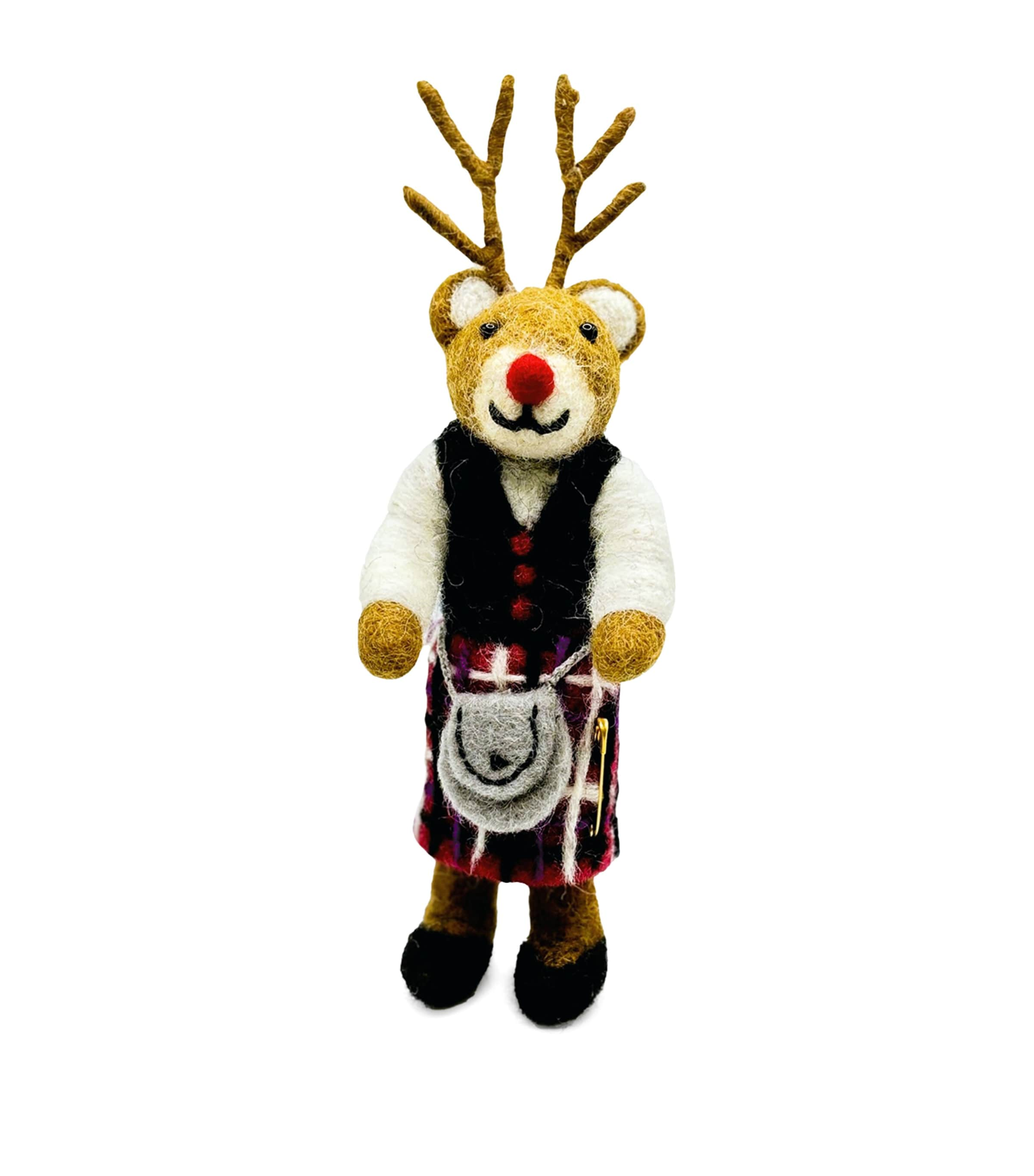 Harrods Wool Reindeer Ornament In Multi