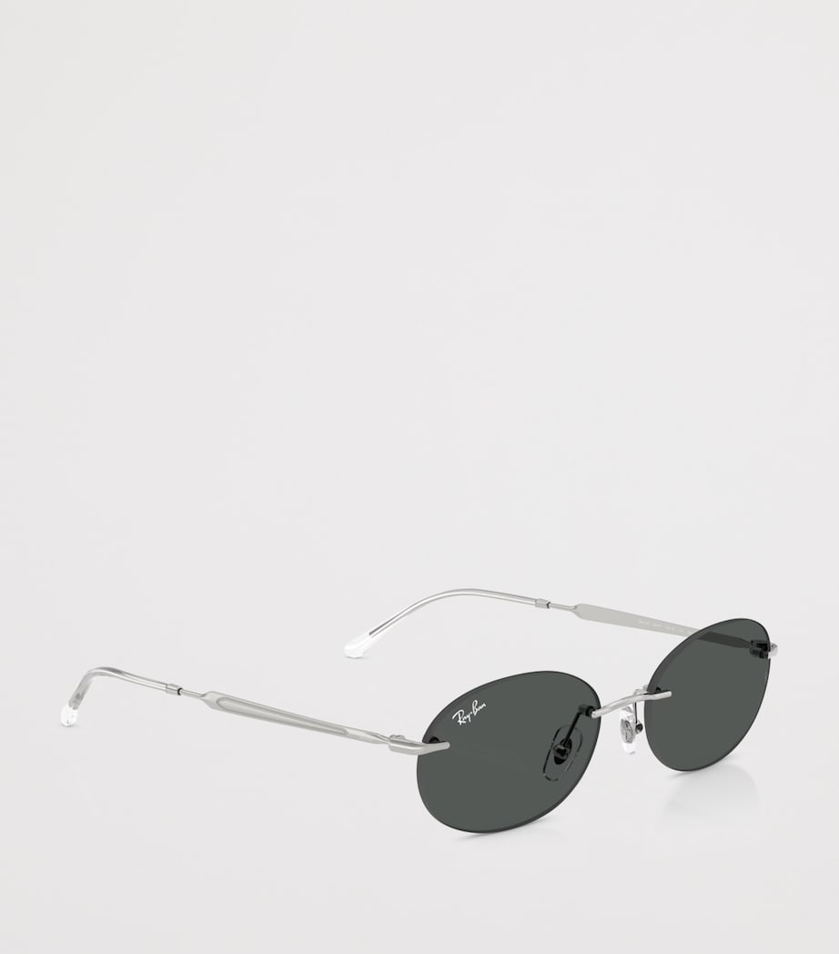 Ray-Ban RB3767 Metal Oval Sunglasses Silver Image 6