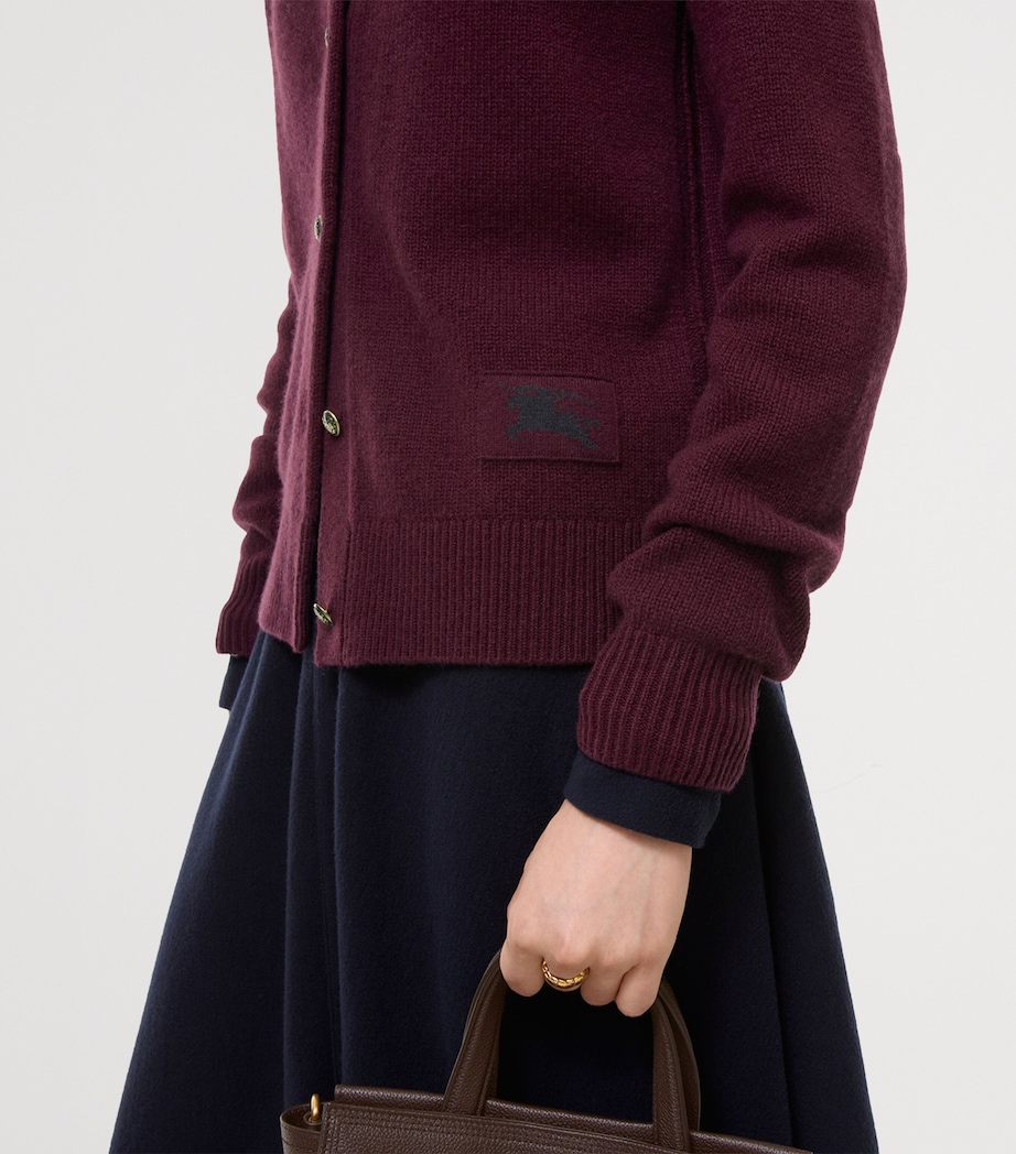 Burberry Womens Cashmere Crew-Neck Cardigan Acer Purple Image 3