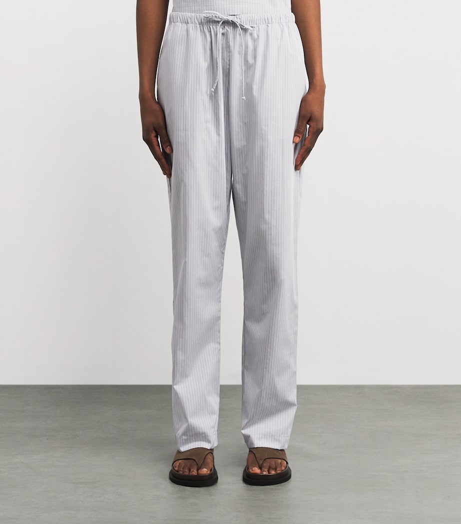 Cotton-Blend Stripe Yoshi Trousers DOVE/FOREST STRIPE Image 3