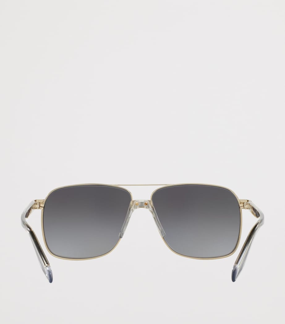 Versace Steel Square Sunglasses Gold Image 4