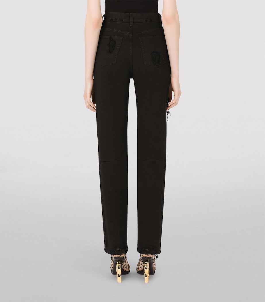 Dolce&Gabbana Womens Distressed Jeans Combined Colou Image 3