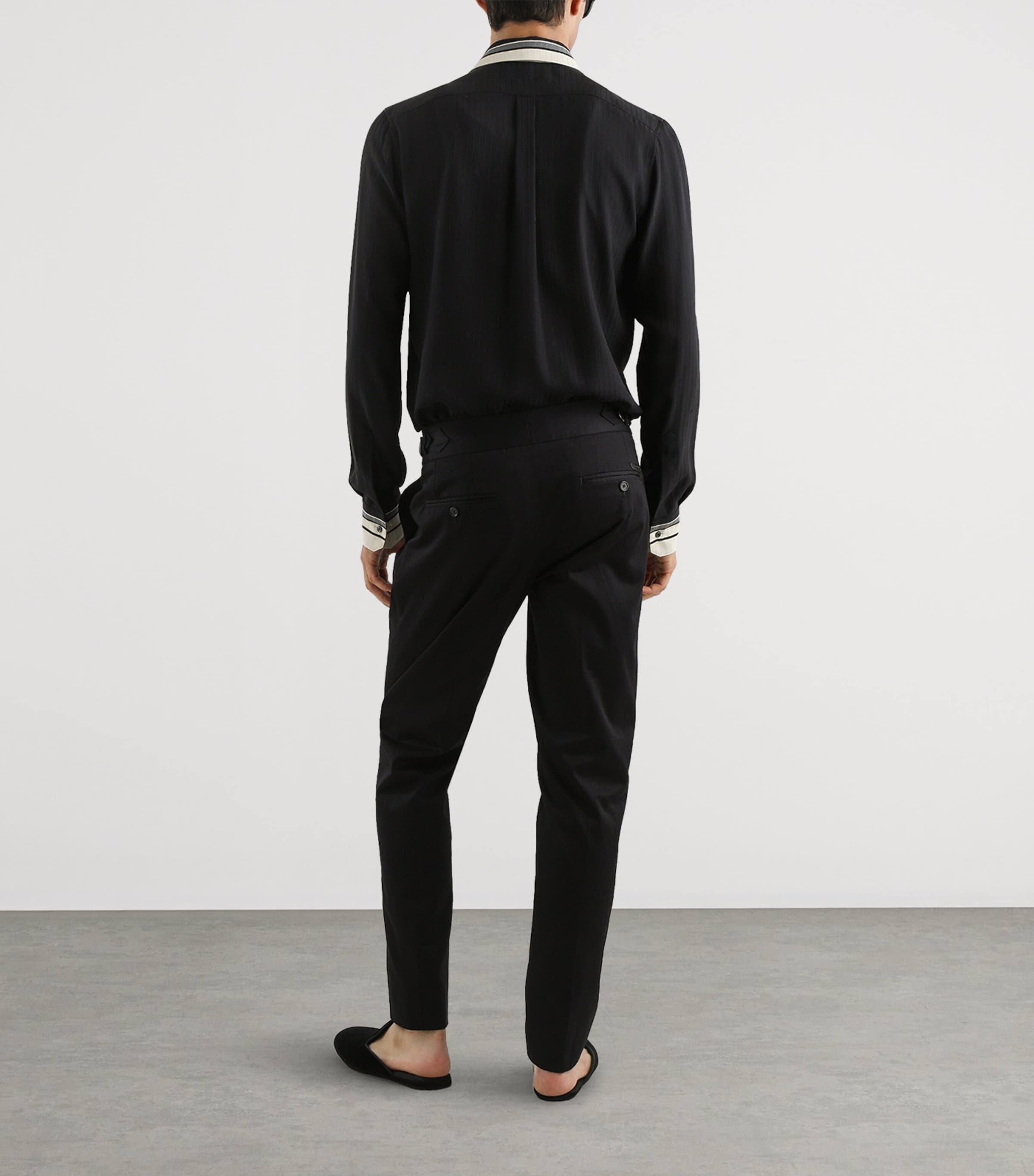 Dolce&Gabbana Mens Silk Jacquard Shirt Righe F.nero Image 4