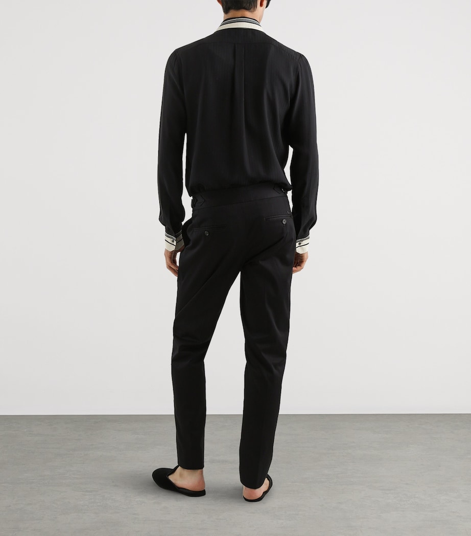 Dolce&Gabbana Mens Silk Jacquard Shirt Righe F.nero Image 4