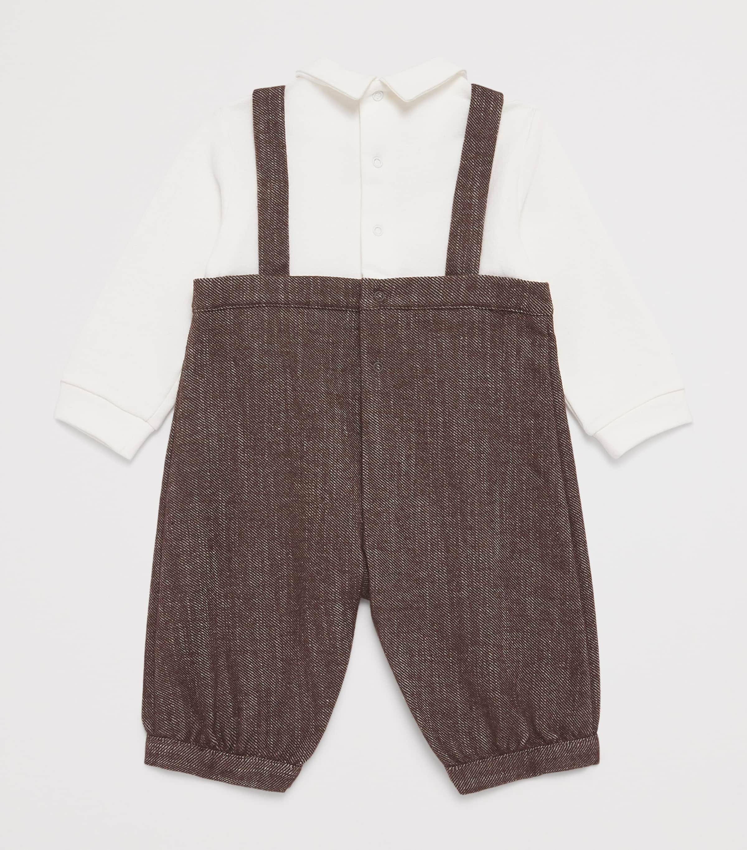Cotton-Blend Collar Playsuit (1-18 Months) 191COCOA Image 2