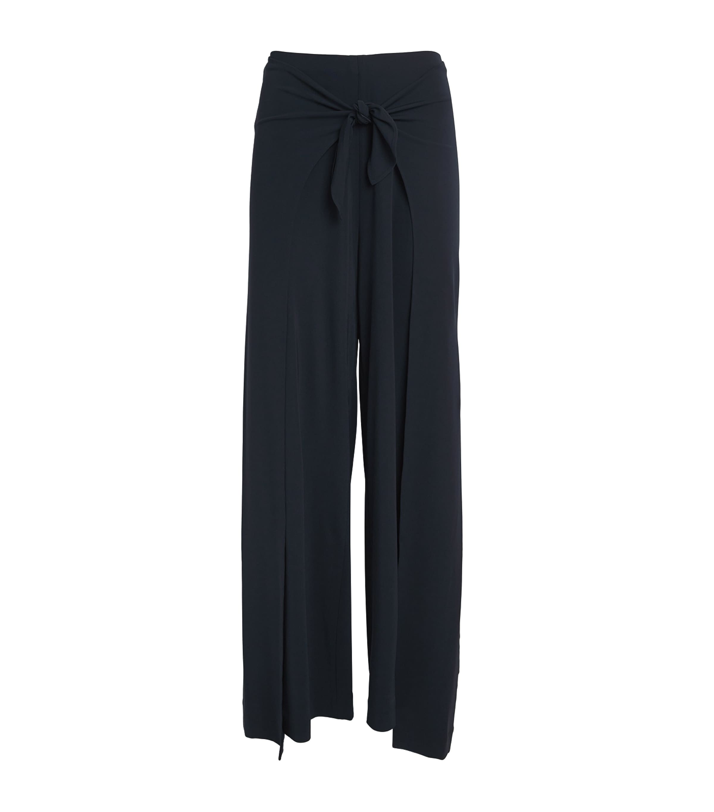 Polo Ralph Lauren Jersey Wide-leg Wrap Trousers In Navy