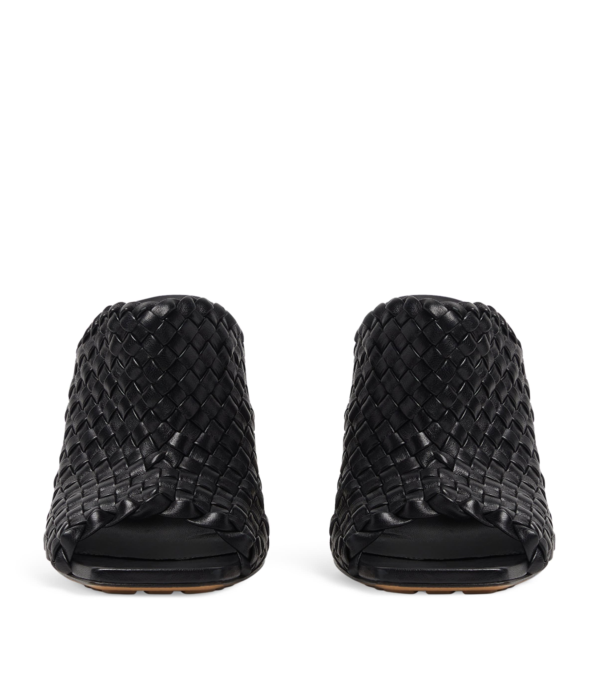 Leather Intreccio Knot Mules 90 NERO/NERO Image 4